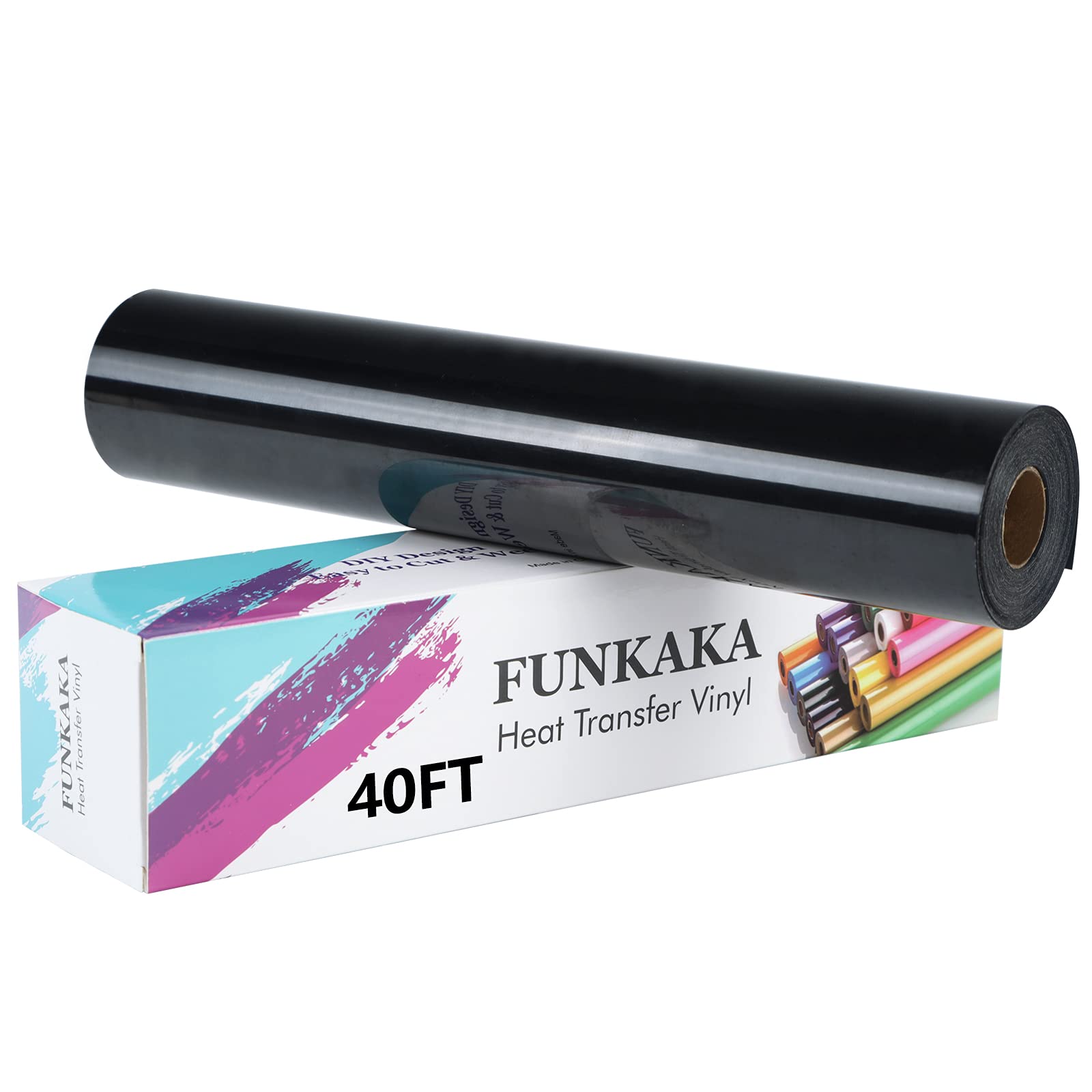 FUNKAKA Black HTV Heat Transfer Vinyl Roll 12