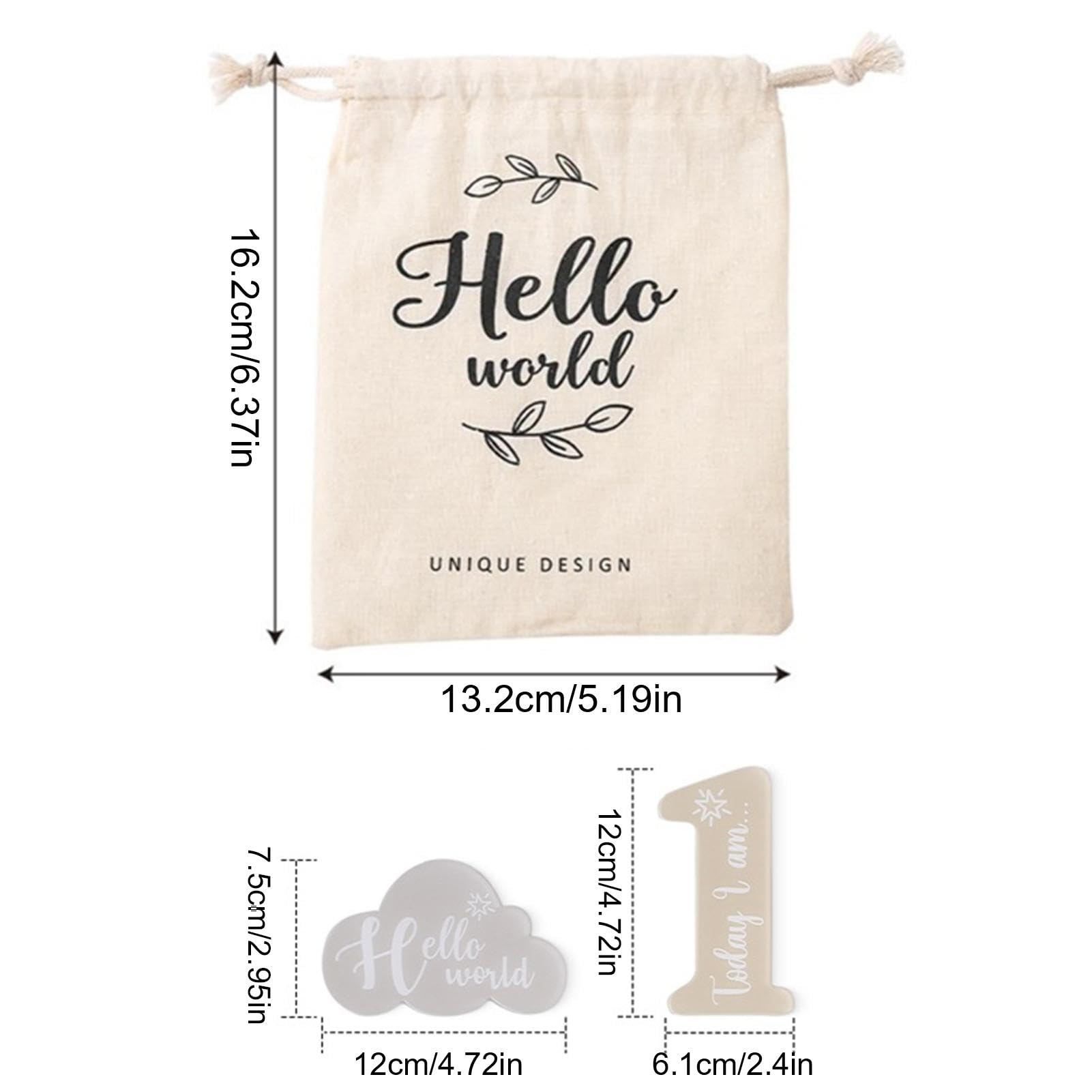 Baby Monthly Milestone Cards - Cloud Shaped Acrylic Photo Props for Boys & Girls | Newborn Growth Tracking & Monthly Photo Shoot Essentials