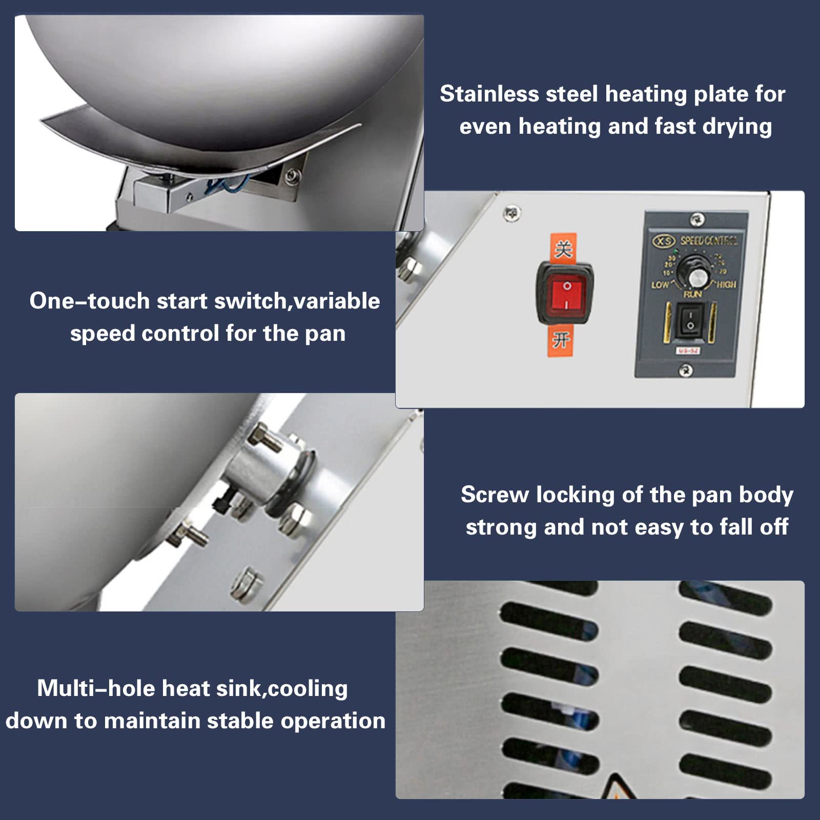 Automatic Tablet Coating Machine | Sugar & Chocolate Coating Machine | Commercial Nut & Candy Coating Equipment | 220V | Perfect for Small Businesses & Home Bakeries