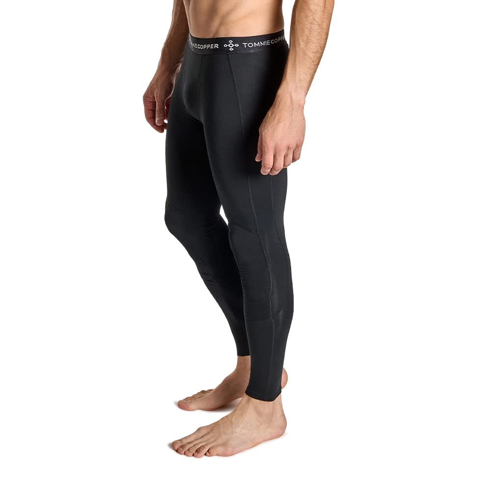 Tommie Copper Men's Compression Tights with Knee Support | UPF 50 Sun Protection, Moisture-Wicking & Breathable for Running, Gym Workouts & Knee Pain Relief | Ideal for Sports, Recovery & Active Lifestyle