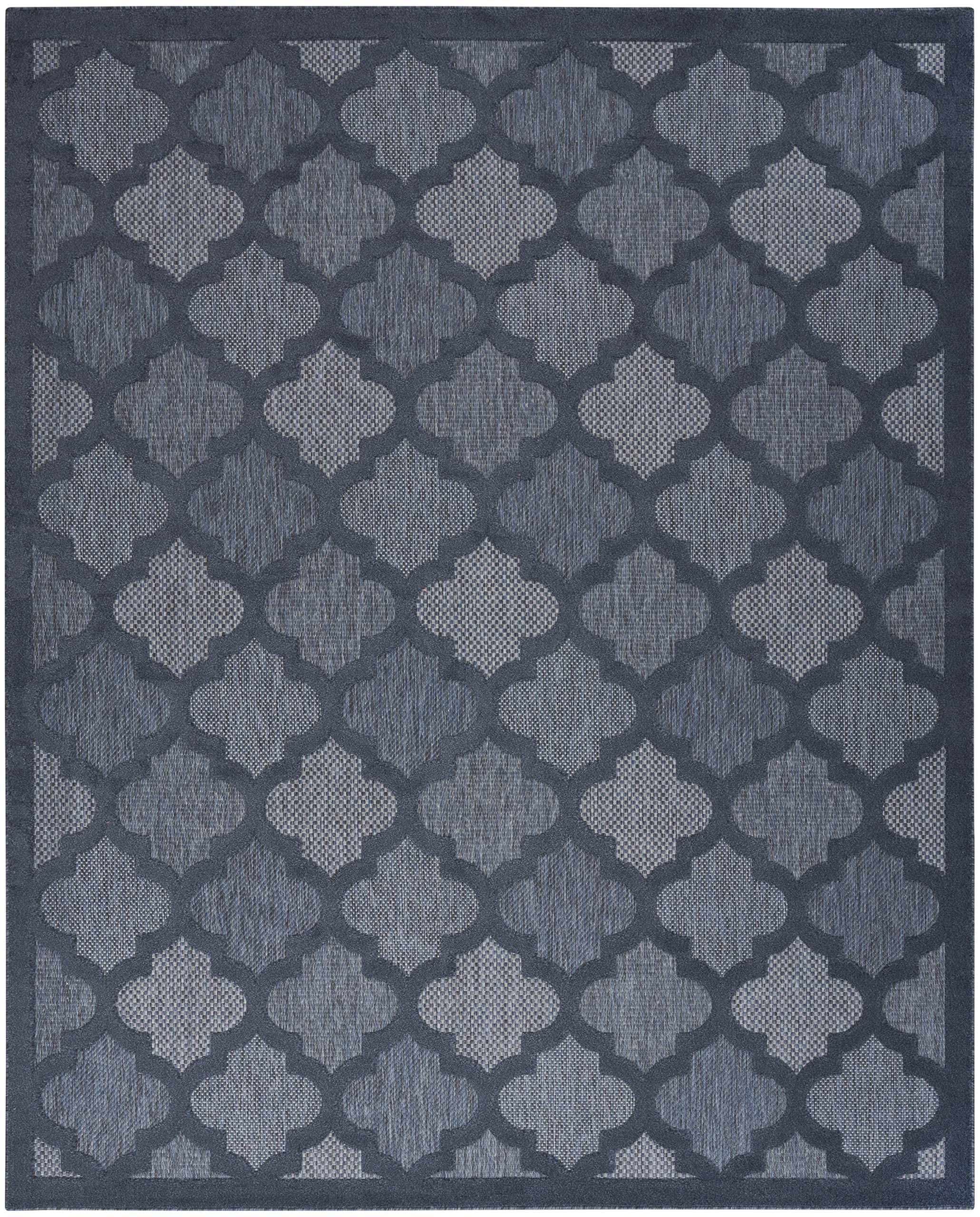 Nourison Easy Care Moroccan Navy Blue 8' x 10' Area Rug - Trellis Pattern, Non-Shedding & Easy Cleaning - Perfect for Bedroom, Living Room, Dining Room, Backyard, Deck & Patio (8x10) - Adds Style to Indoor & Outdoor Spaces