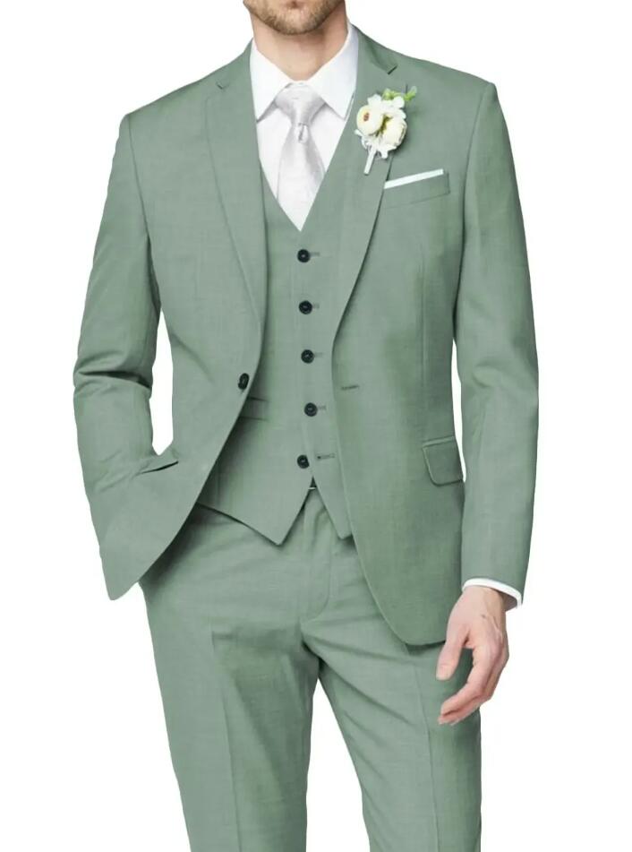 Blue Men's 3-Piece Slim Fit Suit - Wedding, Groomsmen, Prom & Business Formal Attire | Premium Tailored Fit for Special Occasions & Professional Events (Style CS720)