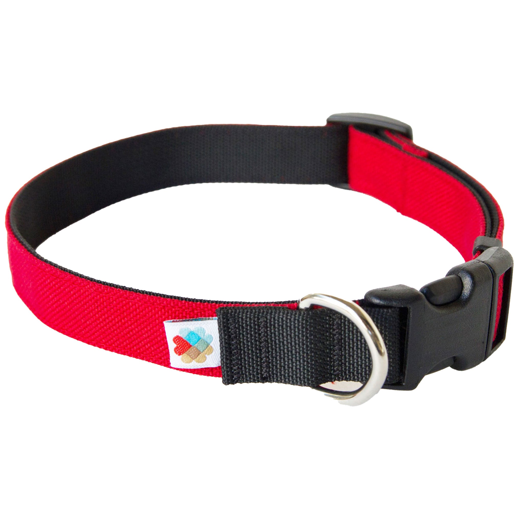 Wildebeest Funston Dog Collar - Durable Nylon Adjustable Pet Collar with Metal Buckle, Red - Perfect for Walking, Training & Outdoor Adventures