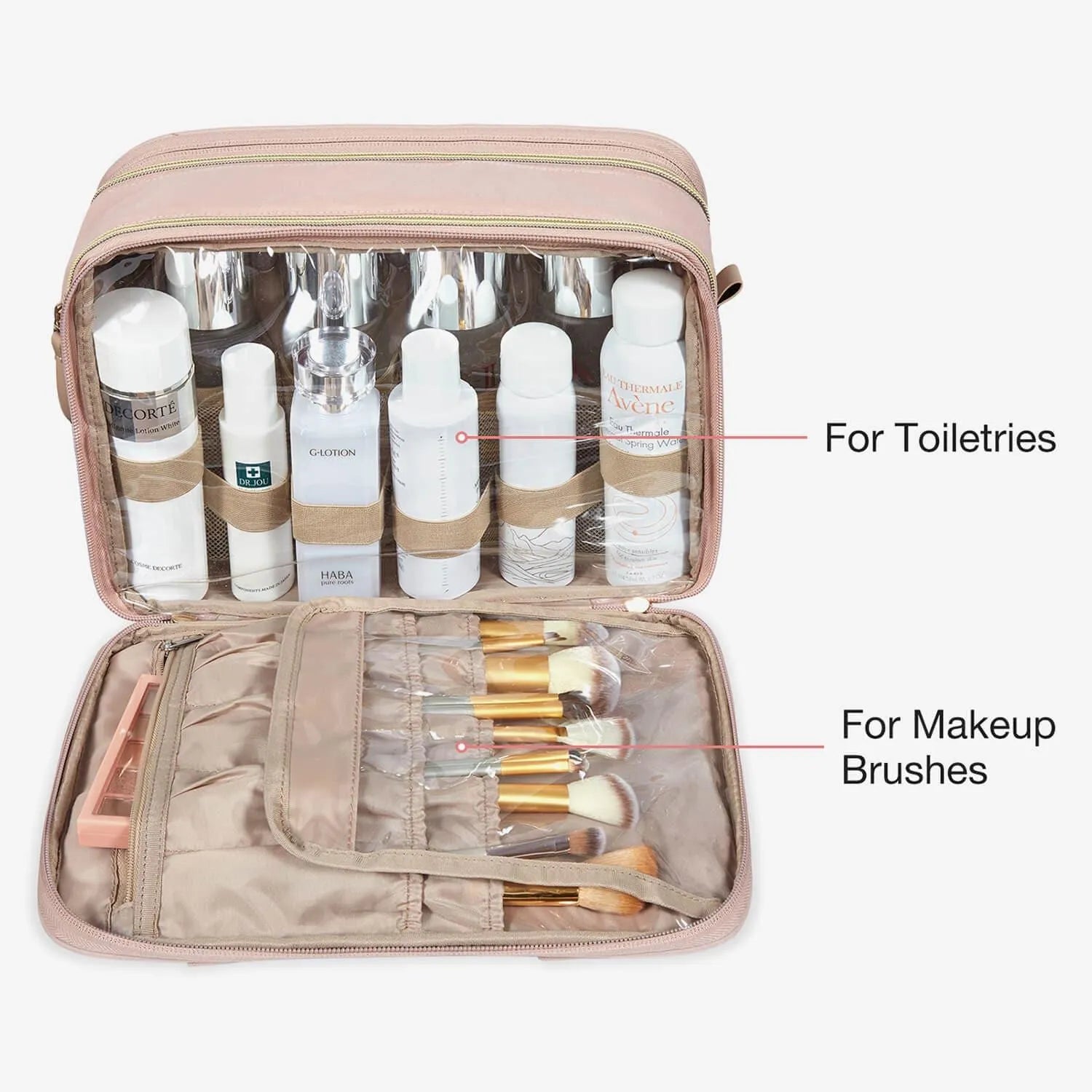 Waterproof Travel Makeup Organizer Bag - Portable Cosmetic Case for Women, Perfect for Airplane Carry-on & Vacation Essentials Storage
