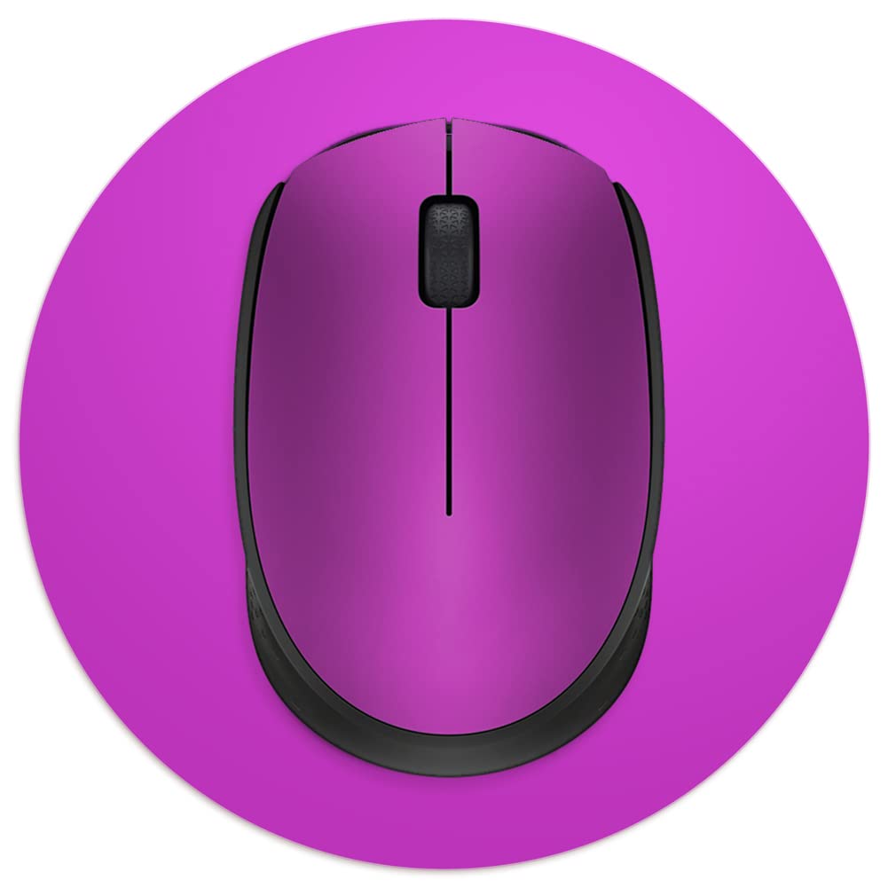 Audimi 6x6 Inch Mini Round Mouse Pad - Non-Slip Rubber Base for Laptop, PC, Wireless Mouse - Portable & Washable Office Desk Mat for Home, Work, Travel (Purple) - Perfect for Small Workspaces & Coffee Shop Use