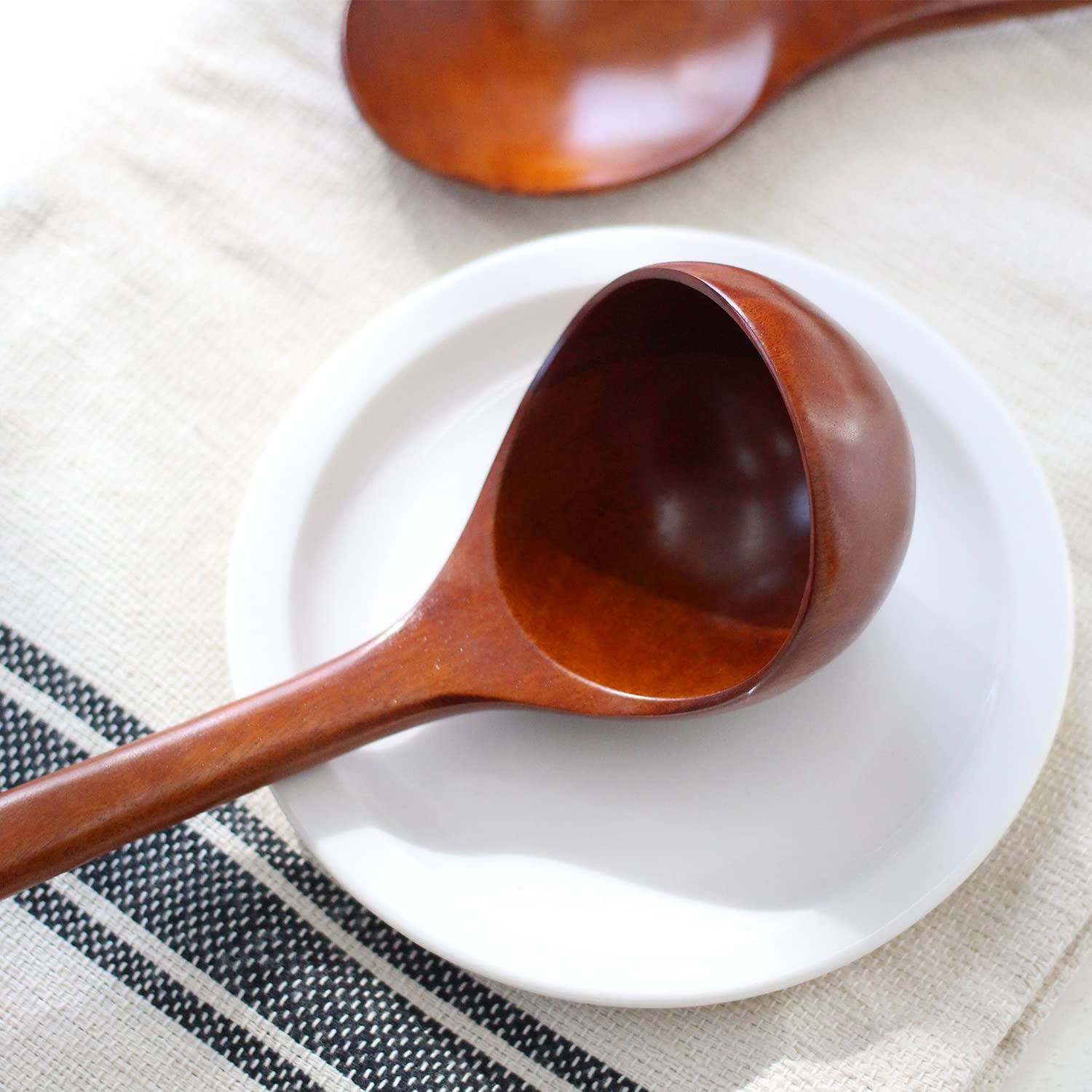 MANMUL Sangjeom Wooden Serving Ladle - Natural Kitchen Utensil for Soup, Stew & Sauce - Perfect for Cooking, Serving & Home Decor