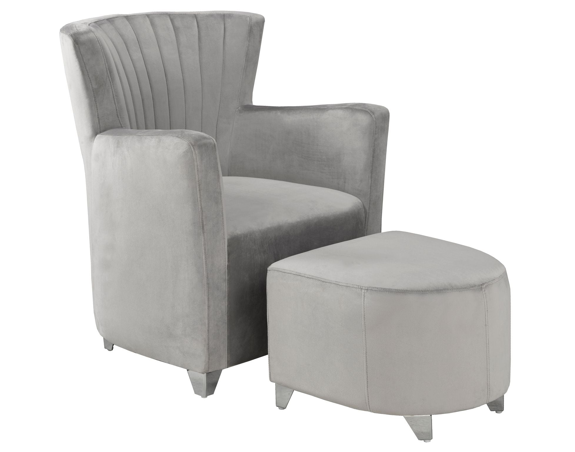 Comfortable Grey Chair & Ottoman Set - Modern Living Room Furniture for Relaxing & Lounging | Perfect for Home, Office, or Apartment Decor