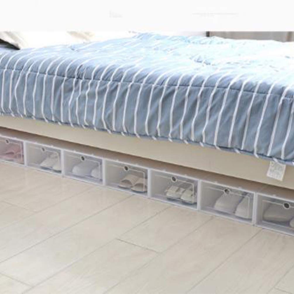 DOITOOL 30-Pack Clear Plastic Shoe Storage Boxes - Stackable Shoe Organizer Bins with Clamshell Lid for Closet, Underbed, Entryway - White Transparent Shoe Containers for Sneakers, Heels & Boots Organization
