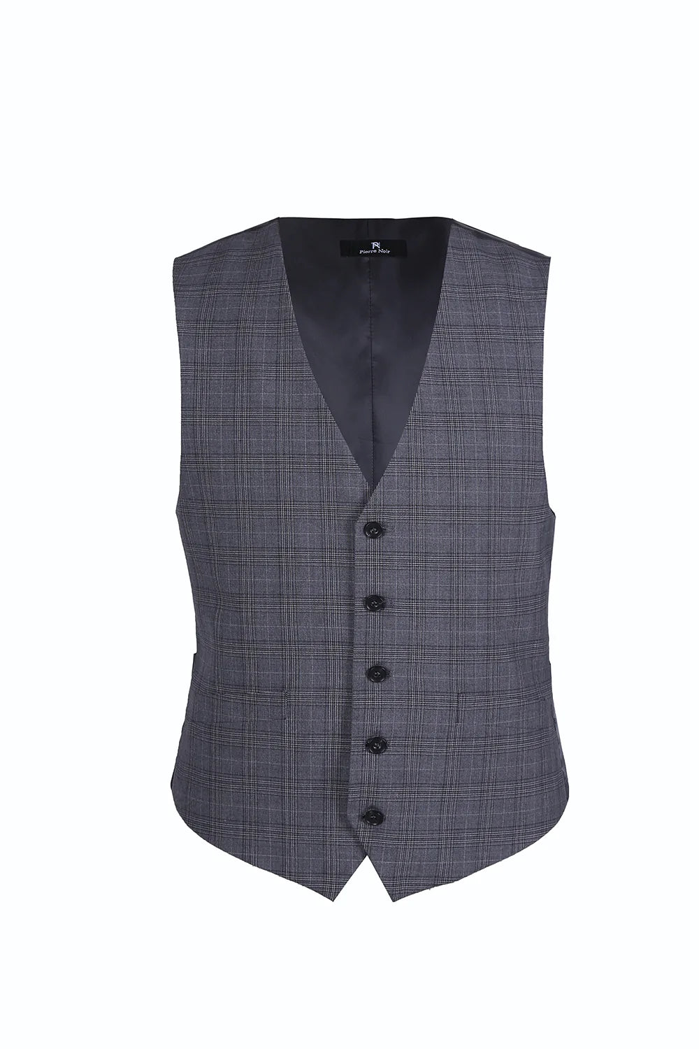 Men's 3-Piece Gray Glen Plaid Suit - 2 Button Regular Fit Business Formal Attire for Weddings, Office & Special Occasions