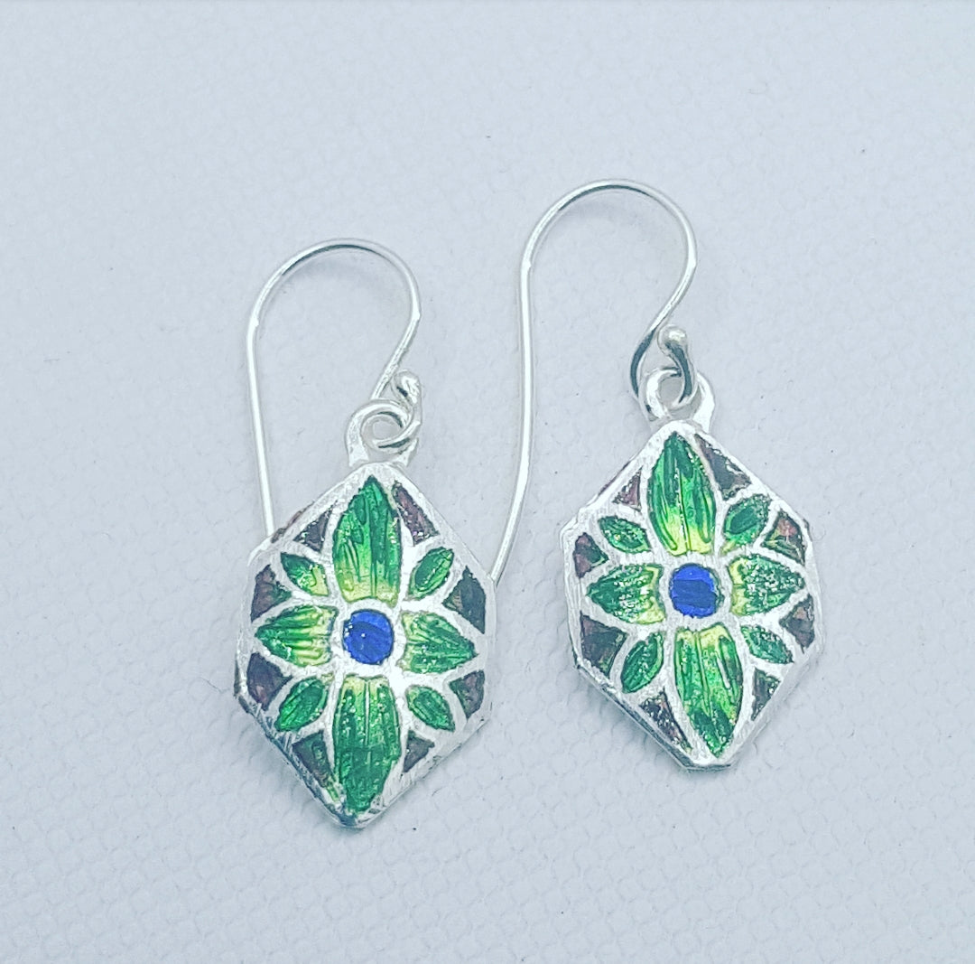 Exquisite Meenakari Enamel Drop Earrings - Handcrafted Indian Jewelry for Women - Perfect for Weddings, Parties & Special Occasions
