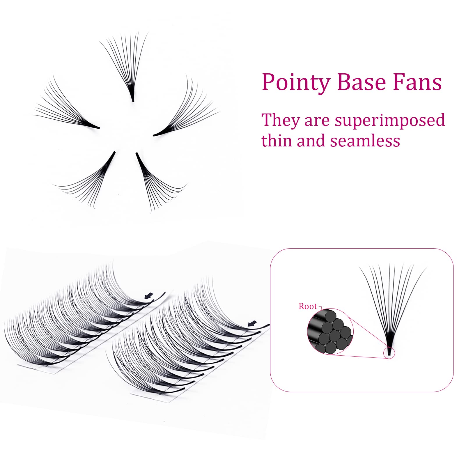 FADLASH 10D Premade Eyelash Extensions - 0.07mm Thickness, C Curl, 17mm Length - Professional Volume Lashes for Salon & Home Use - Perfect for Weddings, Parties & Special Occasions