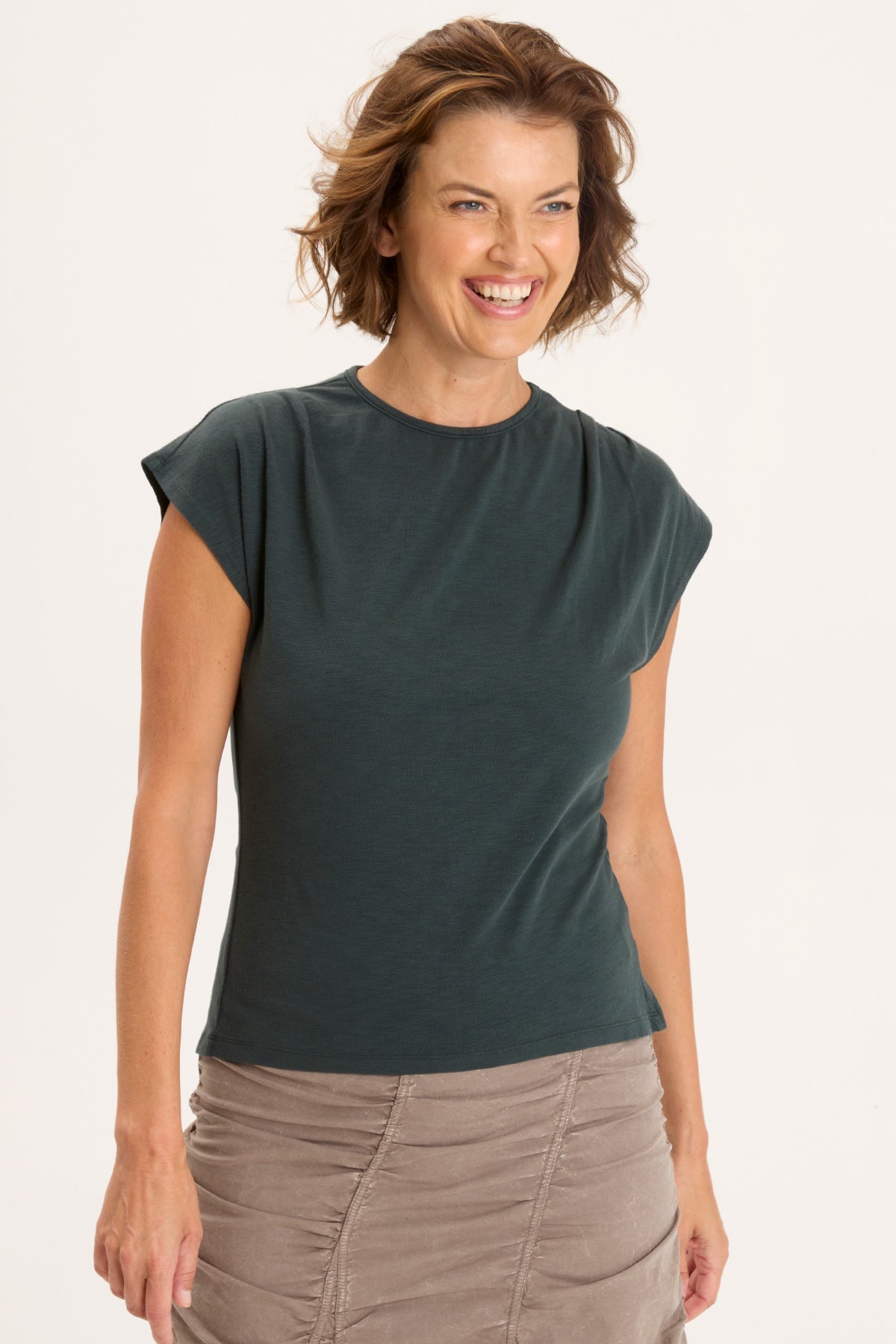 Slub Arwen Top with Vining Ivy Pigment Print - Stylish Boho Blouse for Women | Perfect for Casual Outings, Date Nights & Summer Festivals