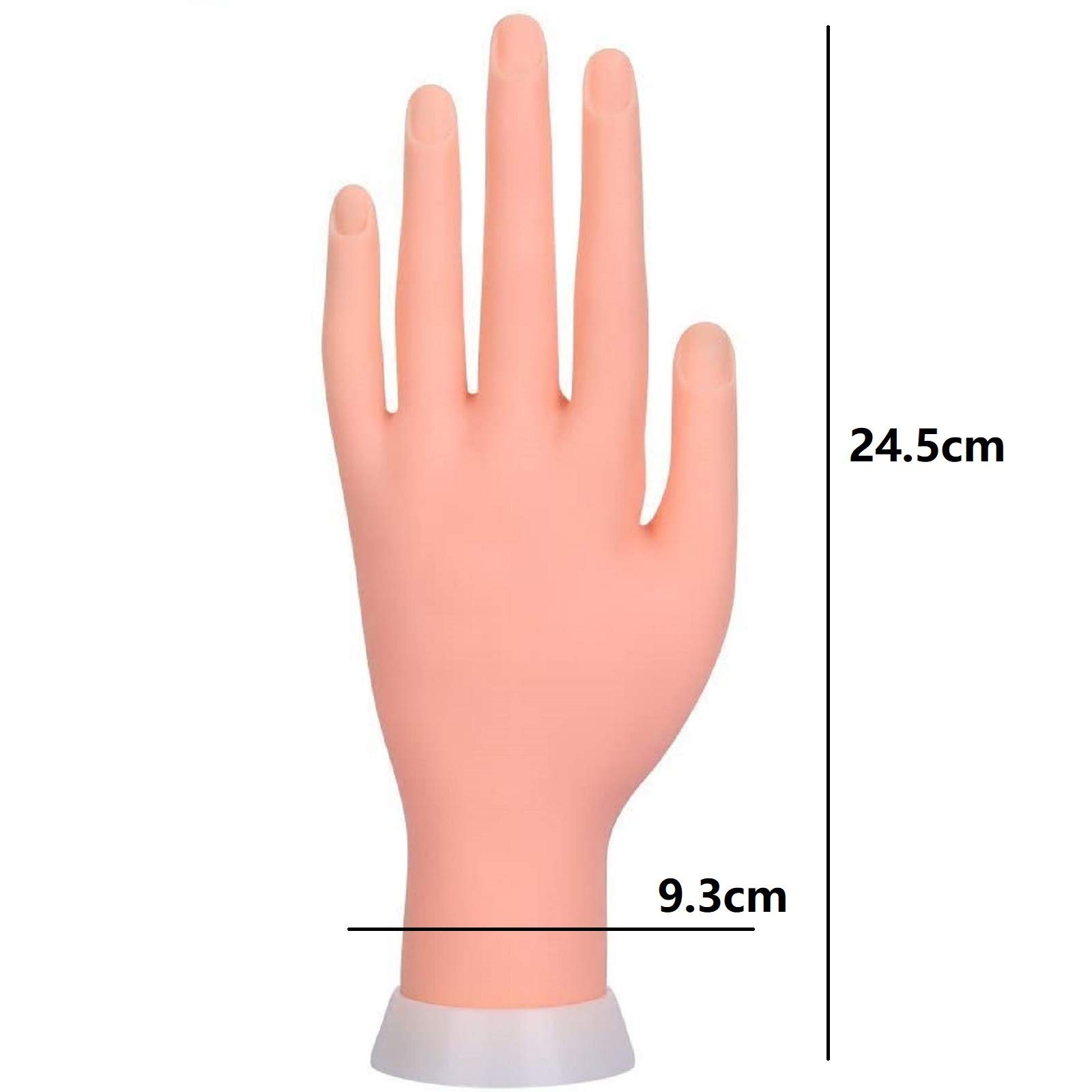 Acrylic Nails Practice Hand - Flexible Bendable Mannequin Hand for Nail Art Training, Fake Hand Manicure Practice Tool (No Nails Included) - Perfect for Beginners & Professional Nail Technicians