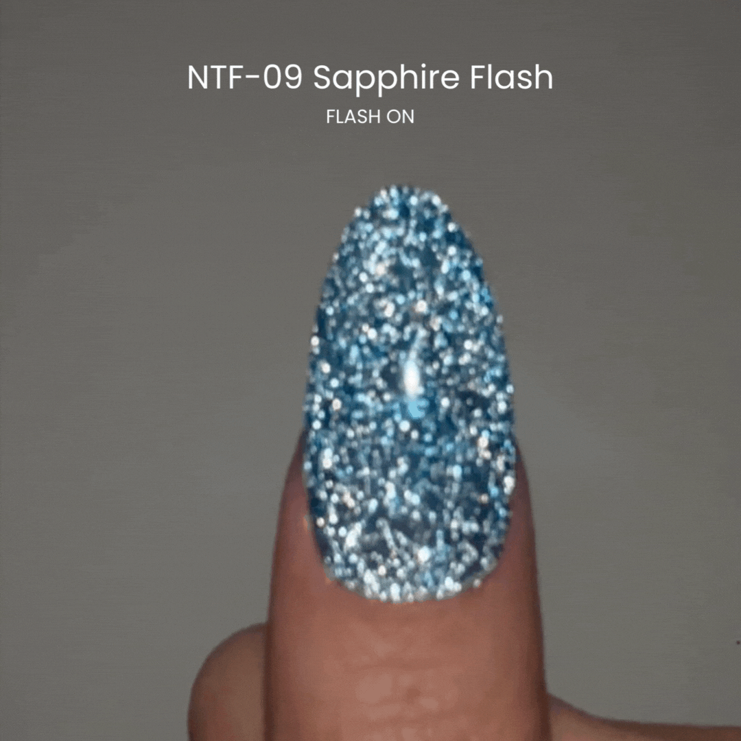 Nail Thoughts NTF 09 Sapphire Flash Gel Polish - Professional Long-Lasting Nail Lacquer for Manicures & Pedicures | Perfect for Salon, Home Use & Special Occasions
