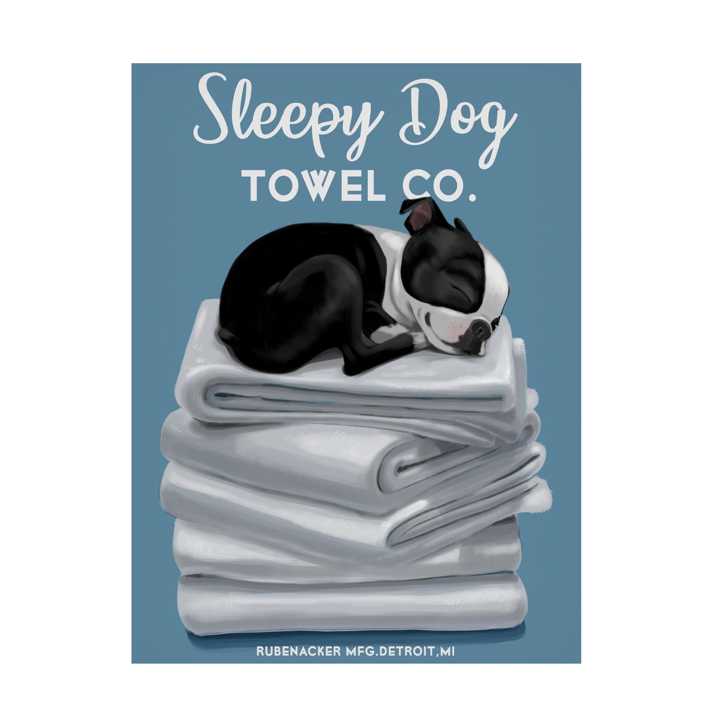 Sleepy Dog Canvas Art Print by Brian Rubenacker - Handmade Wall Decor for Living Room, Bedroom & Office - Perfect Gift for Dog Lovers & Home Decor