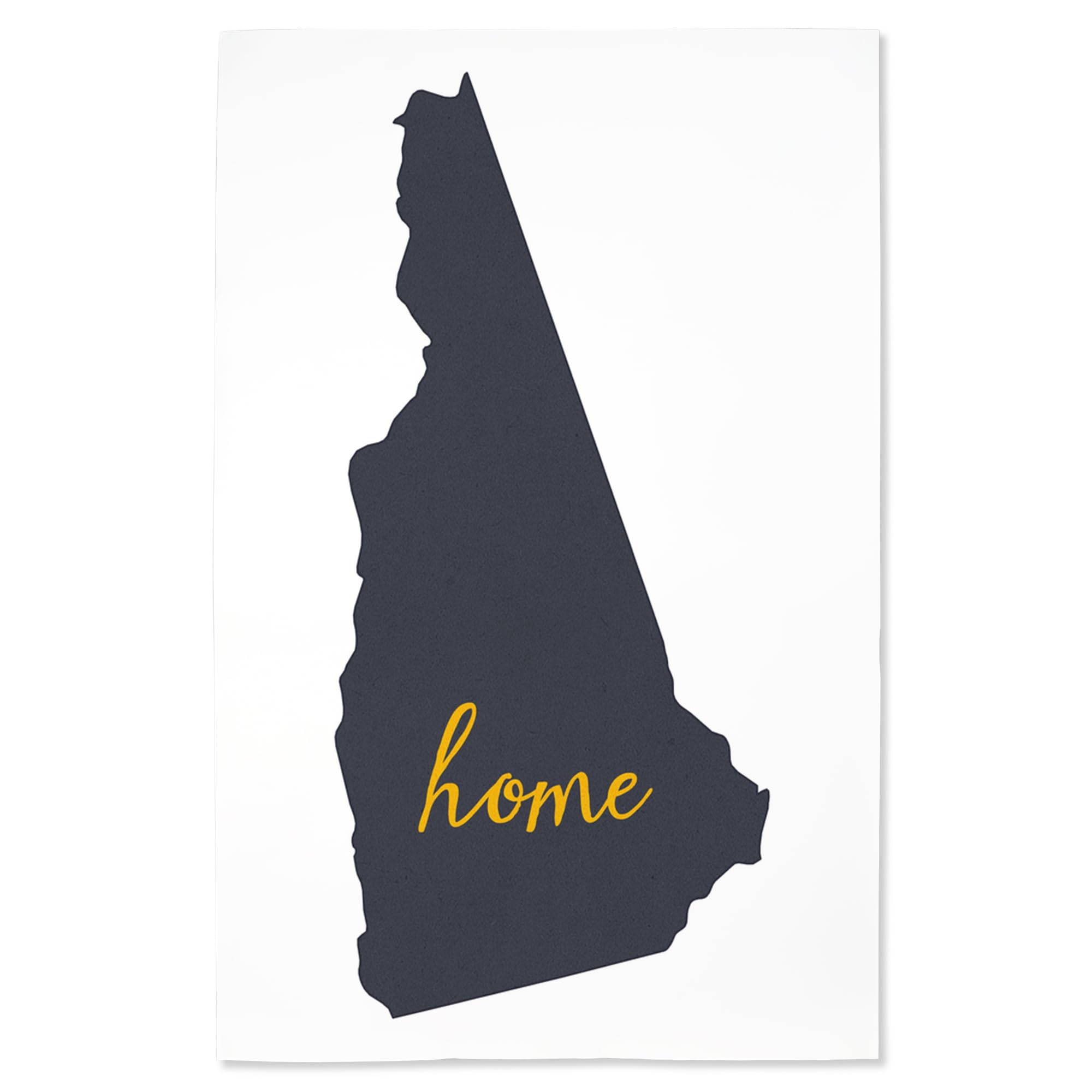 Lantern Press 16x24 Inch Giclee Print - New Hampshire Home State Artwork in Gray on White | Wall Decor for Living Room, Bedroom & Office