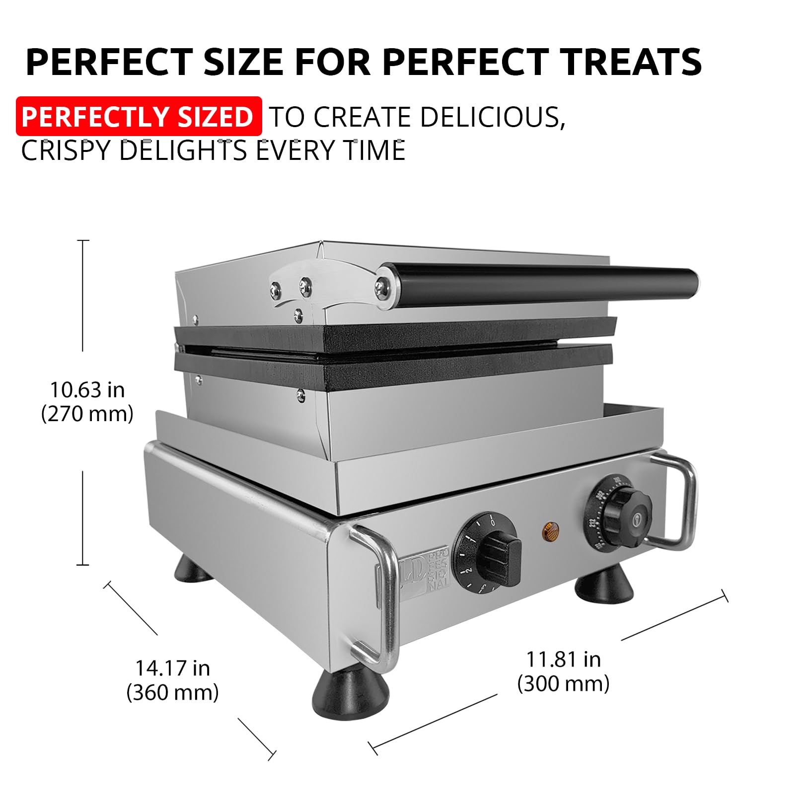 ALDKitchen Belgian Waffle Maker - Thick Nonstick Waffle Iron with 4 Interchangeable Plates | Perfect for Breakfast, Brunch & Family Gatherings