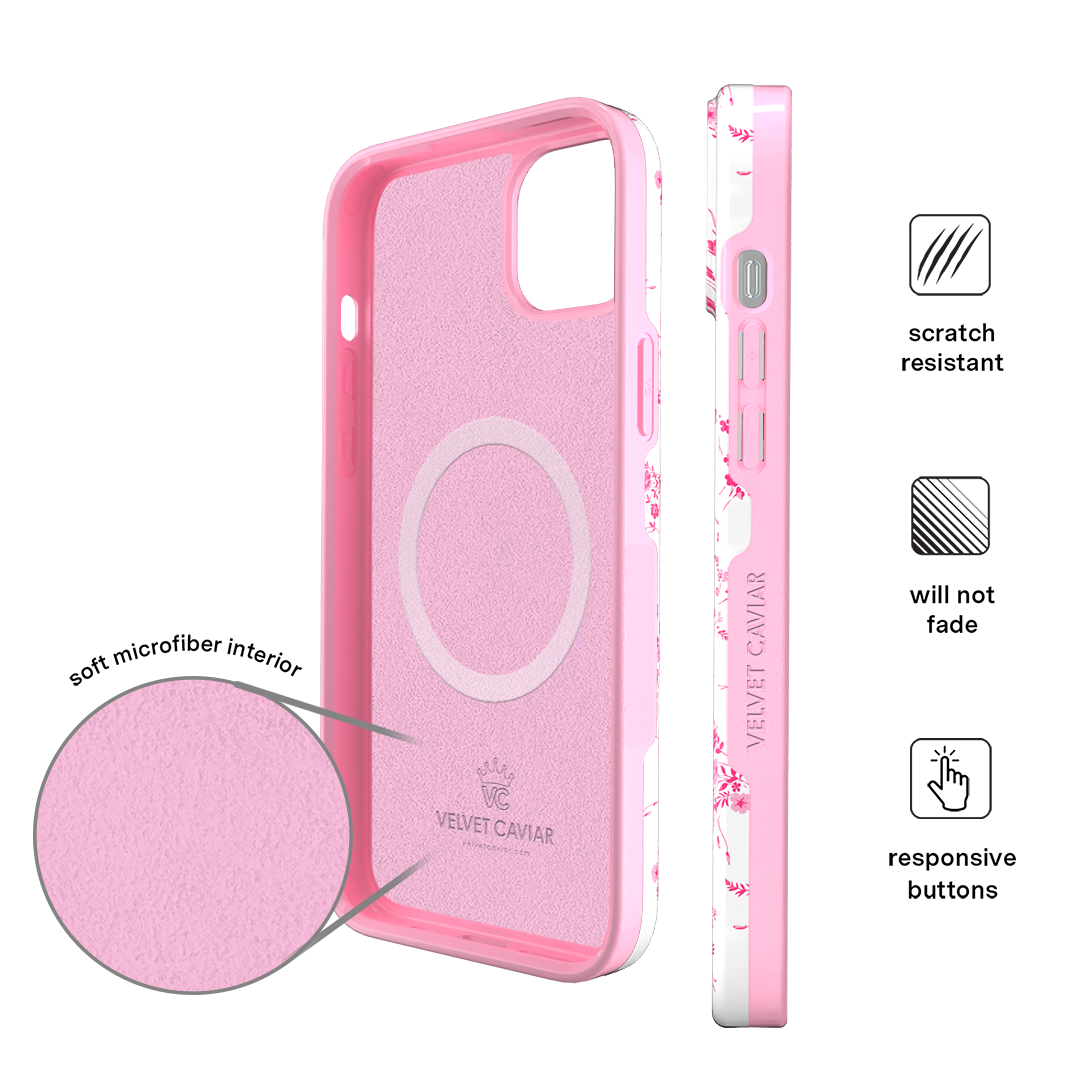 Elegant French Rose Floral iPhone Case - Slim Protective Phone Cover for iPhone 13/14/15 Pro Max - Perfect Gift for Women, Girls, Bridesmaids & Romantic Occasions