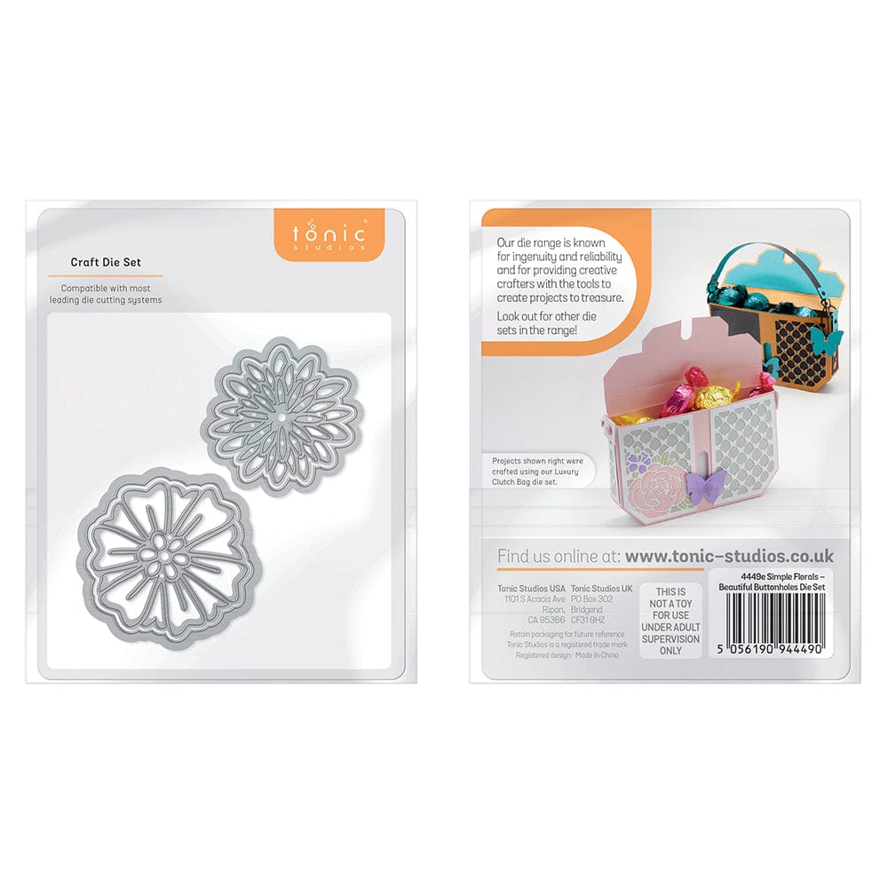 Tonic Studios Simple Florals Beautiful Buttonholes Die Set 4449E - Floral Crafting Dies for Scrapbooking, Card Making & DIY Paper Crafts