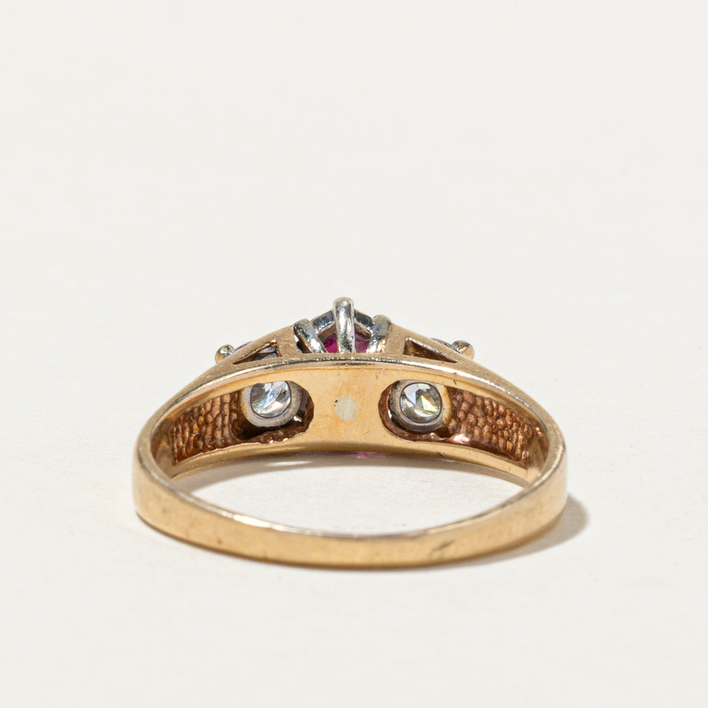 Exquisite Three Stone Ruby & Diamond Ring | 0.52ct Natural Ruby & 0.18ctw Diamonds | Size 7.25 | Elegant Engagement, Anniversary & Gift Jewelry for Women