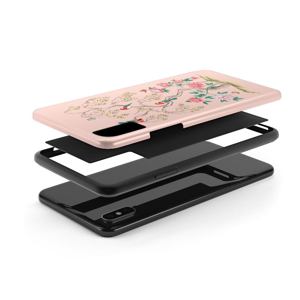Suzhou Blossom Pink Phone Case - Elegant Floral Design for iPhone 15/14/13/12/11 Pro Max XR XS - Soft TPU Shockproof Protective Cover - Perfect for Daily Use, Travel & Gifting