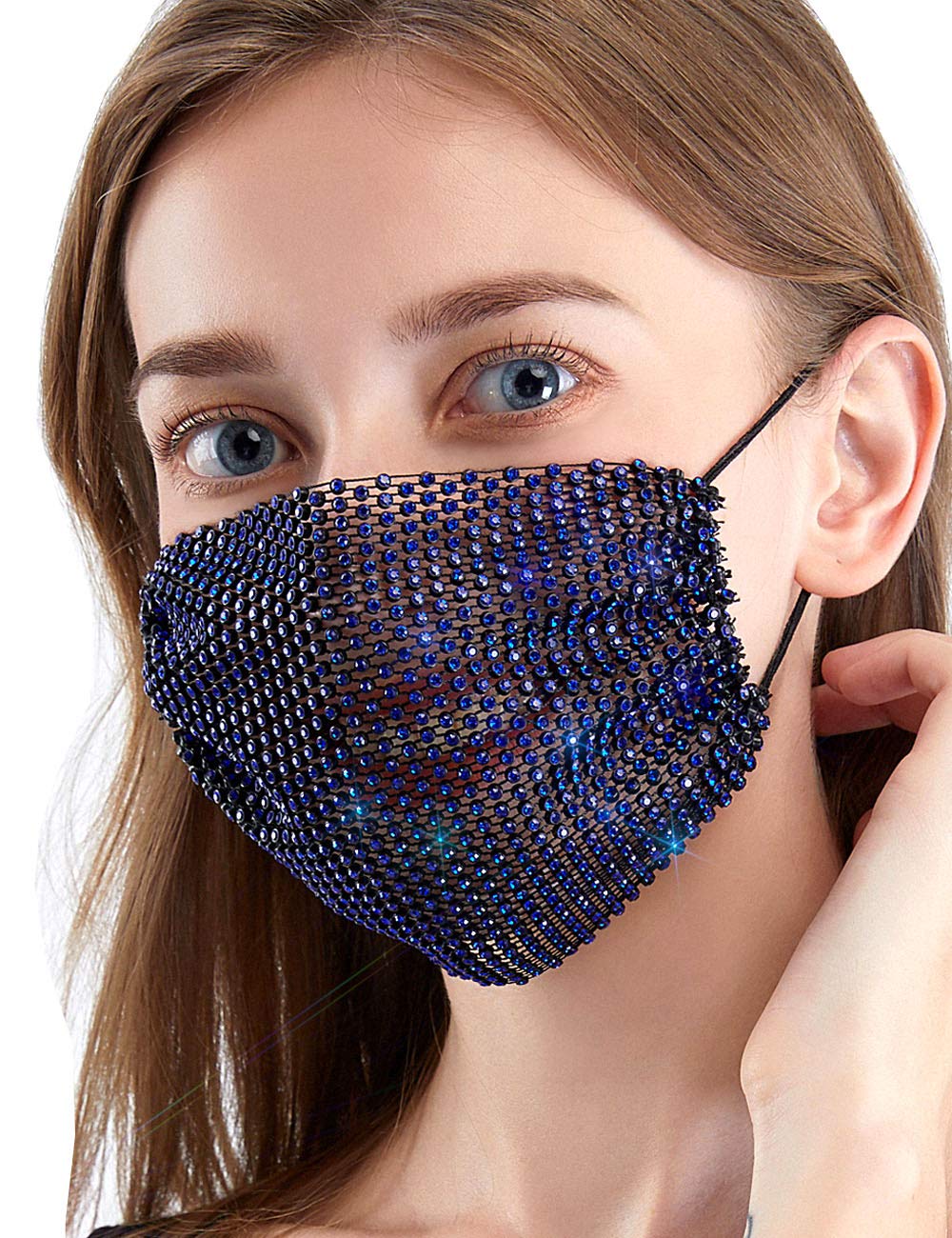 Sparkly Rhinestone Mesh Mask for Women - Elegant Crystal Face Cover for Masquerade, Nightclub & Party | Perfect for Halloween, Costume Events & Glamorous Occasions