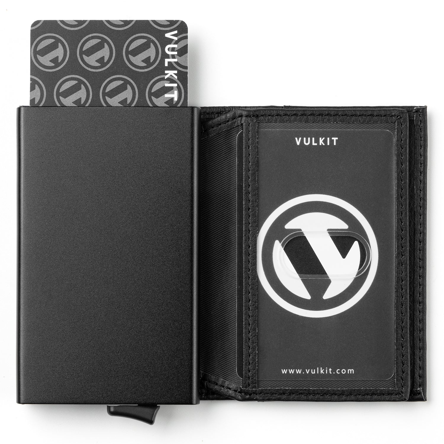 VC205 Men's RFID Blocking Leather Card Holder Wallet with Double ID Windows - Holds 12 Cards, Slim & Secure for Travel, Business & Everyday Use
