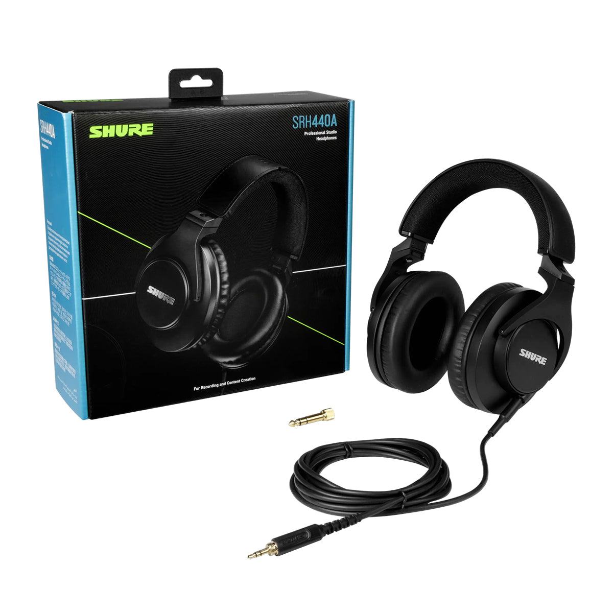 Shure SRH440A Professional Studio Headphones - Closed-Back Over-Ear Monitoring Headphones for Recording, Mixing & Podcasting - Perfect for Musicians, DJs & Audio Engineers