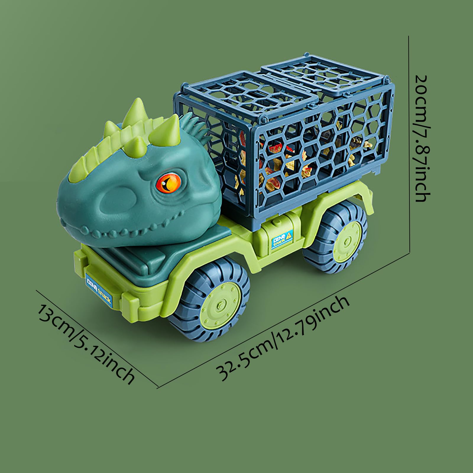 Dinosaur Transport Truck Toy Set - Educational STEM Learning Dinosaur Toys for Kids Ages 3-10 | T-Rex & Vehicle Playset | Birthday Gifts for Boys & Girls | Pretend Play, Classroom Learning & Travel Entertainment