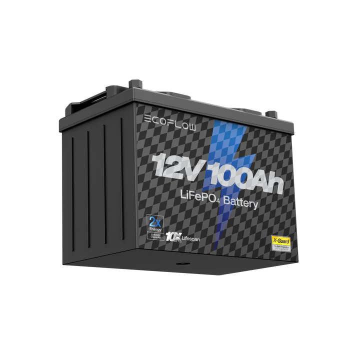 EcoFlow 12V 100Ah LiFePO4 Deep Cycle Lithium Battery - Perfect for RV, Marine, Solar Power Systems & Off-Grid Applications