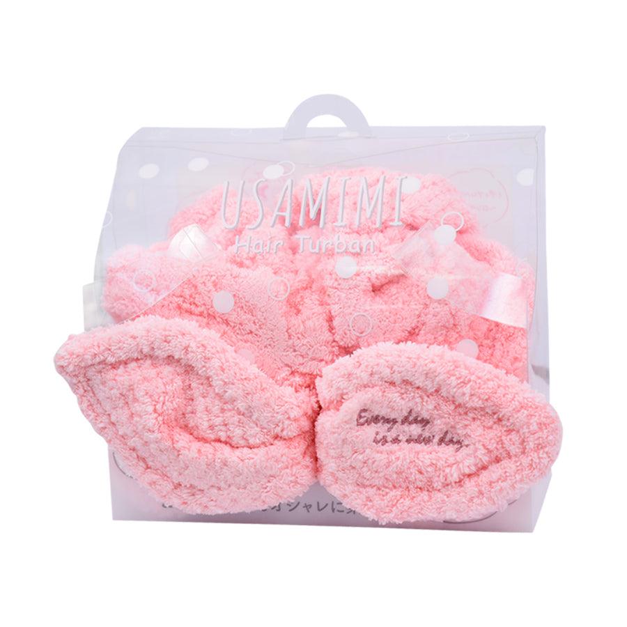 YOKOZUNA Soft & Absorbent Usamimi Hair Towel Turban for Women - Quick Dry Hair Wrap for Shower, Bath & Salon Styling