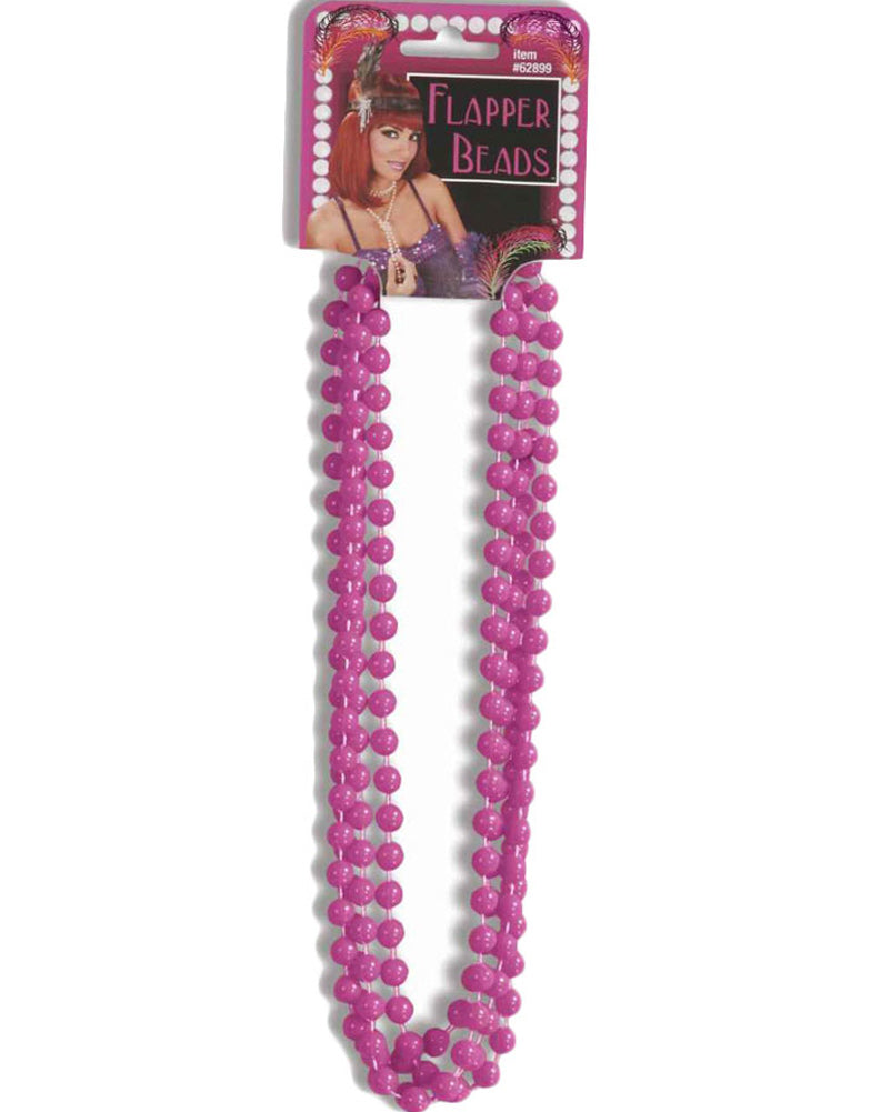 20s Hot Pink Flapper Beads - Vintage 1920s Gatsby Party Necklace for Women - Perfect for Roaring 20s Theme Parties, Halloween Costumes & Flapper Dancer Outfits