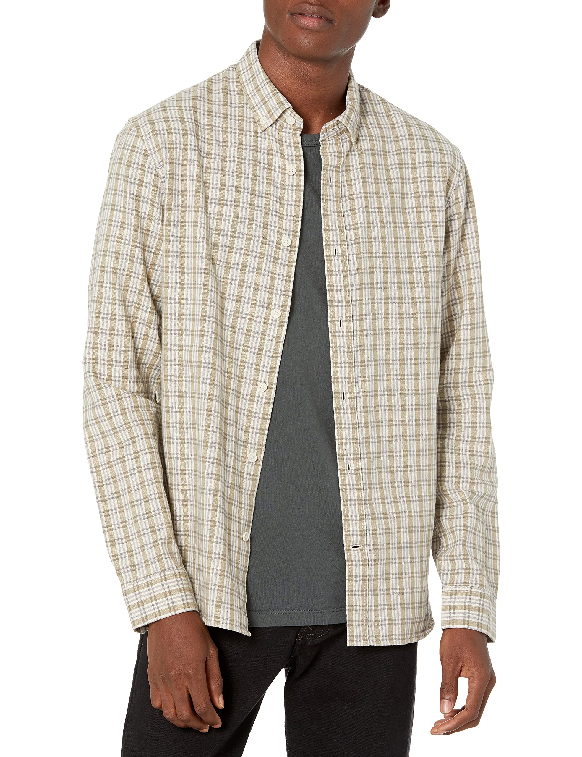 Vince Men's Oxford Plaid Long Sleeve Shirt - Classic Button Down Casual Dress Shirt for Business, Office & Formal Wear - Comfortable Cotton Blend Fabric for Everyday Style