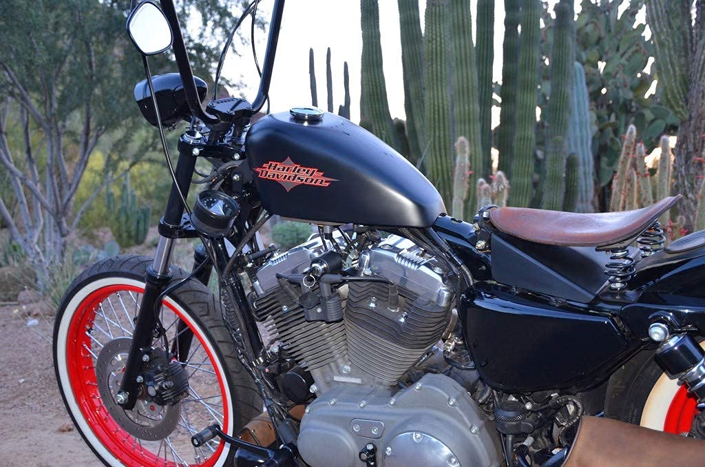 JBSporty Harley Sportster Iron 48 Roadster 72 Speedometer Relocation Kit with Handlebar Clamp - Gloss Black - Compatible with Indicator Lights & Bobber Custom Bikes - Perfect for DIY Motorcycle Upgrades & Cafe Racer Builds