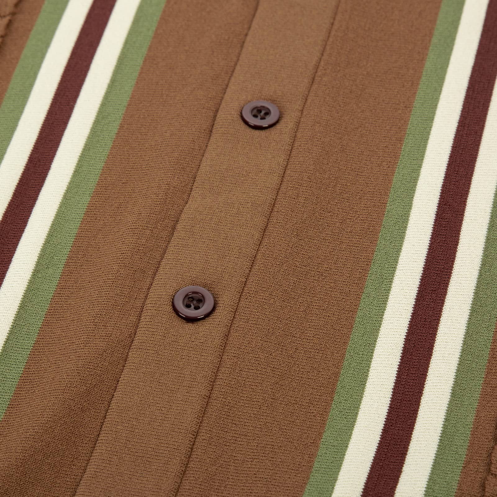 Vintage Striped Men's Polo Shirt - PJ PAUL JONES Button Down Knitted Golf Shirt for Casual Wear & Sports Activities