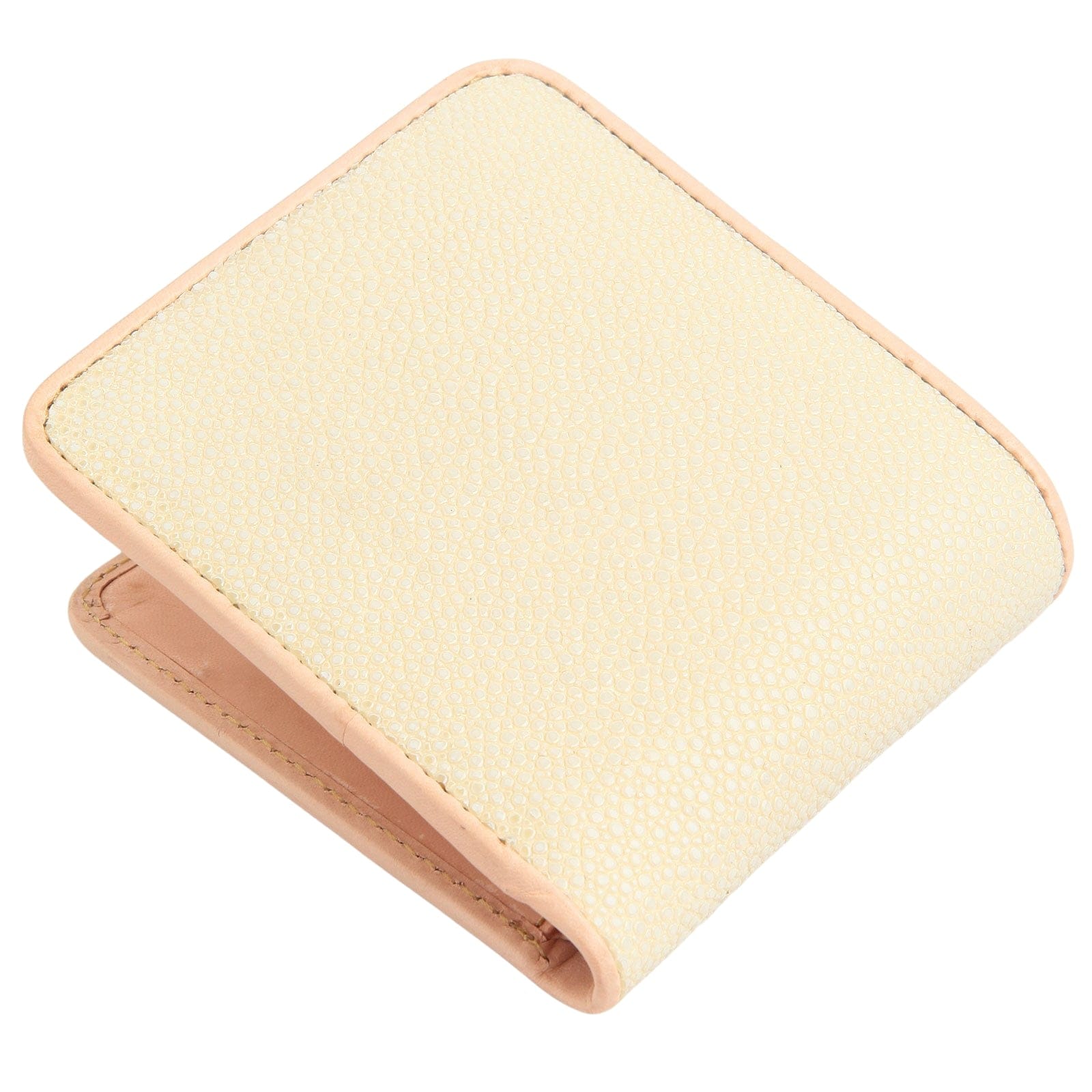 Genuine Stingray Leather Wallet for Men & Women - Pearl White Luxury Slim Bifold RFID Blocking - Perfect for Everyday Use, Travel & Gifts