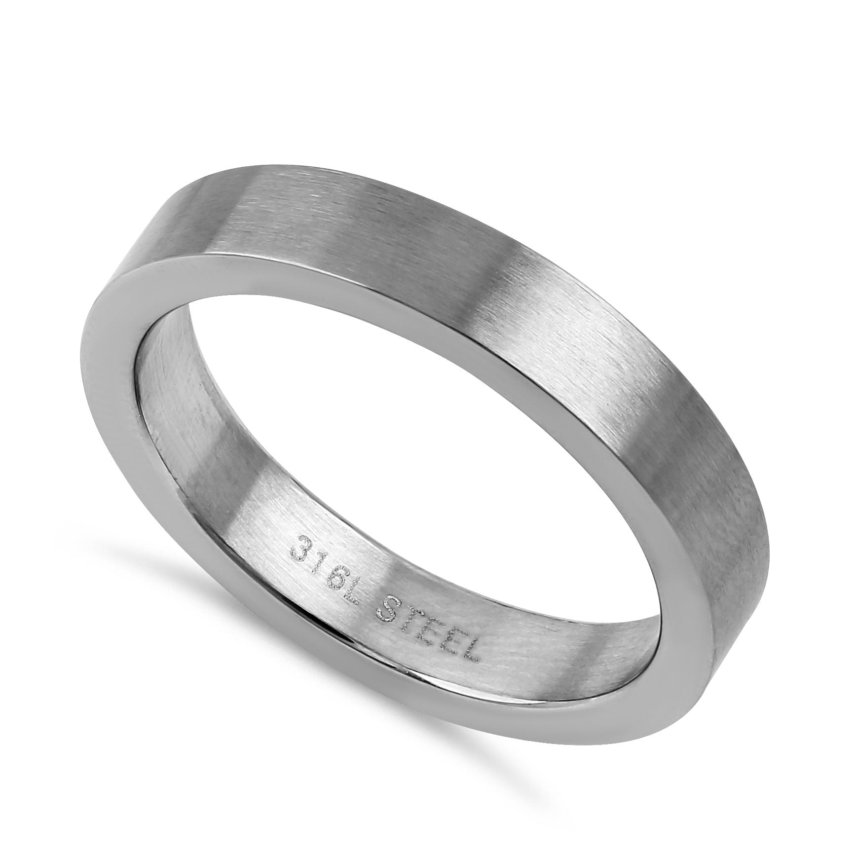 4MM Stainless Steel Band Ring for Men & Women - Durable, Hypoallergenic Wedding, Engagement, or Fashion Jewelry - Perfect for Everyday Wear & Special Occasions