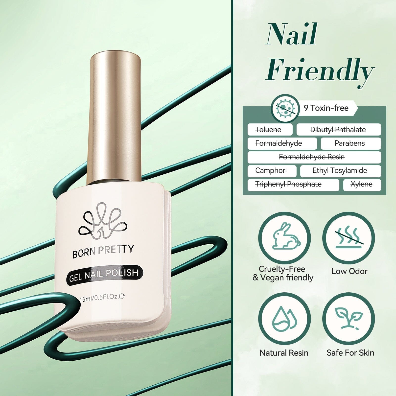Hema Free Color Gel Polish #13 - 15ml Nail Polish for Salon & Home Manicure - Long Lasting & Chip Resistant - Perfect for Nail Art & DIY Nails
