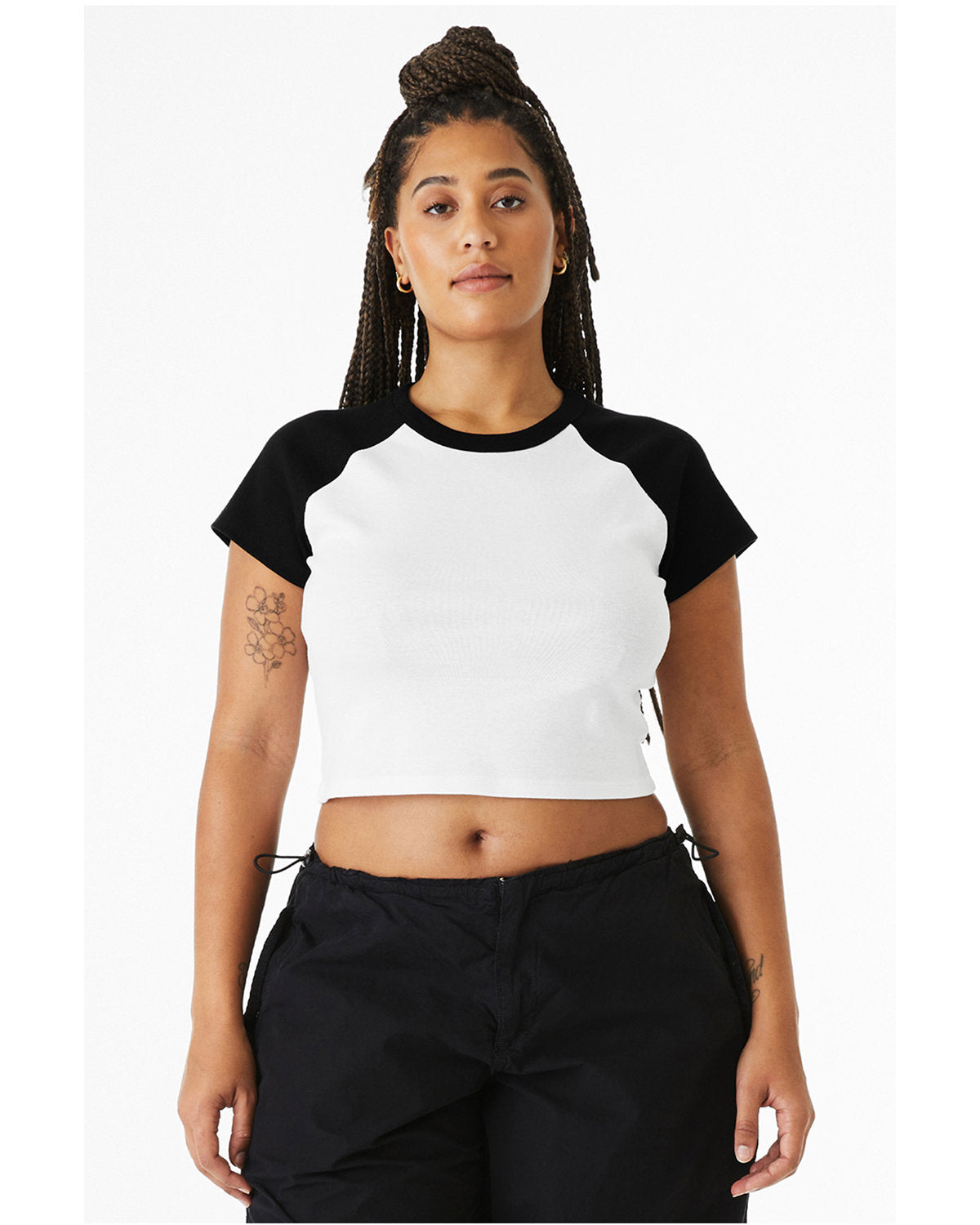 Bella + Canvas 1201 Women's Micro Ribbed Raglan Baby Tee - Soft Comfort Fit Short Sleeve T-Shirt for Casual Wear, Maternity, and Layering