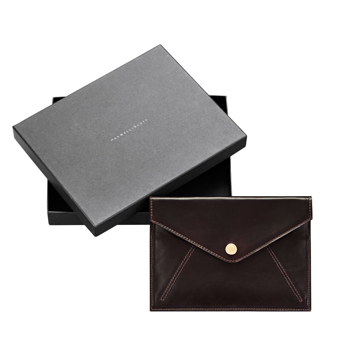 Maxwell Scott Women's Luxury Leather Travel Clutch Wallet - RFID Blocking, Multiple Credit Card Slots & Document Organizer - Ortona Dark Brown - Perfect for Business Trips, Office & Everyday Use