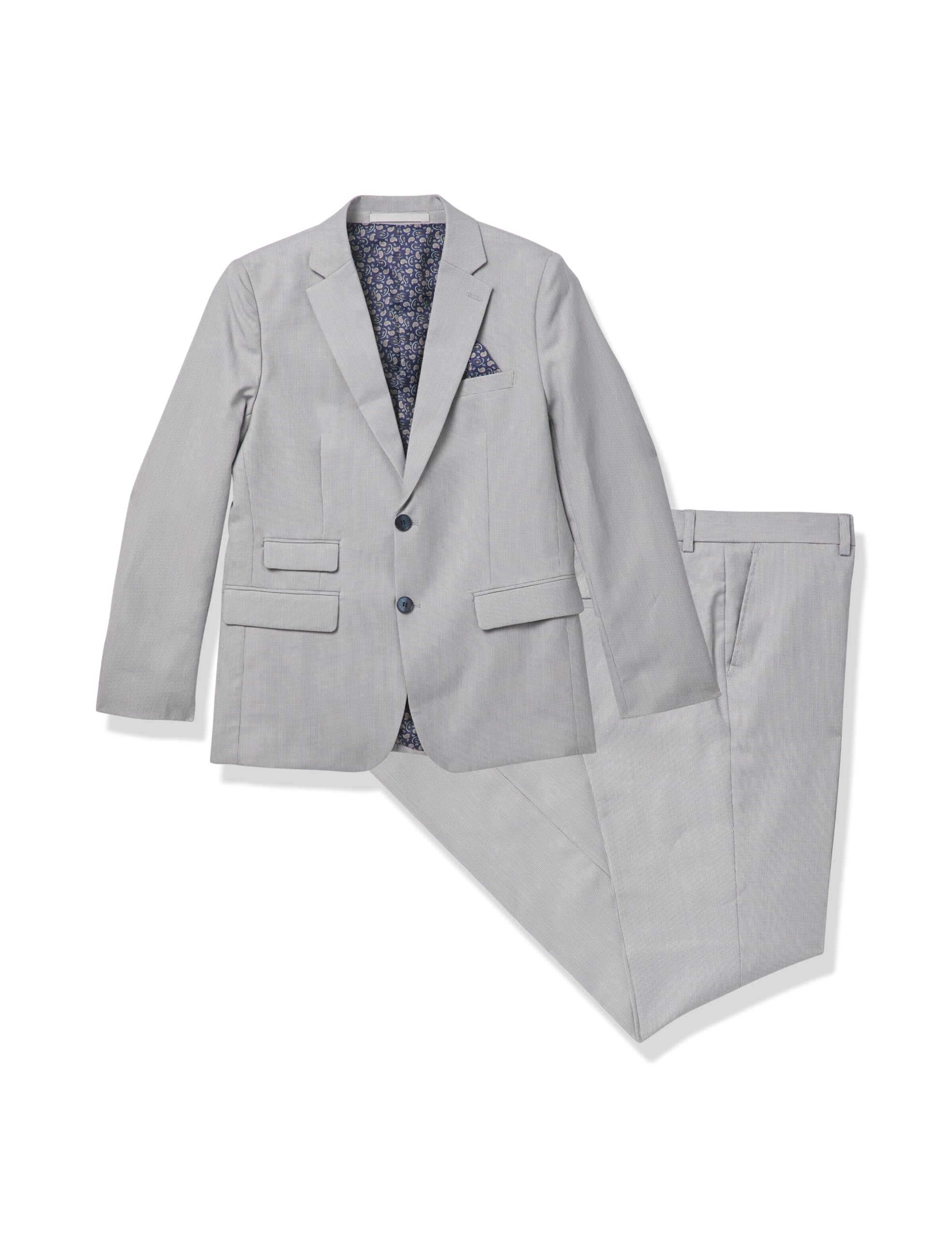Isaac Mizrahi Boys' Slim-Fit Birdseye Suit Jacket & Pants Set - Formal Wear for Weddings, School Events & Special Occasions