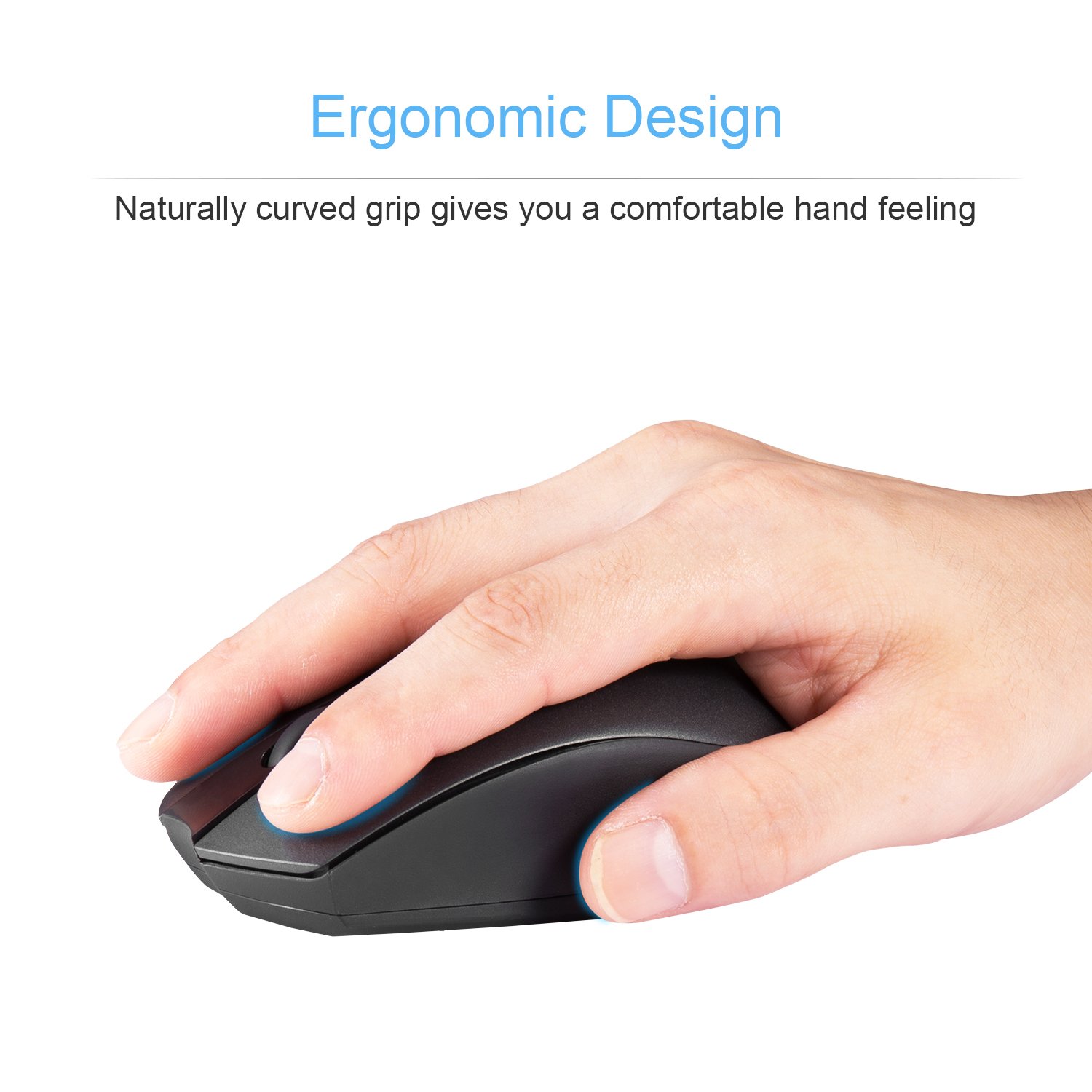 AURTEC 2.4GHz USB-C Wireless Mouse for Laptop, PC, MacBook - Ergonomic Type C Wireless Mouse with Silent Click - Perfect for Office, Home, and Travel Use