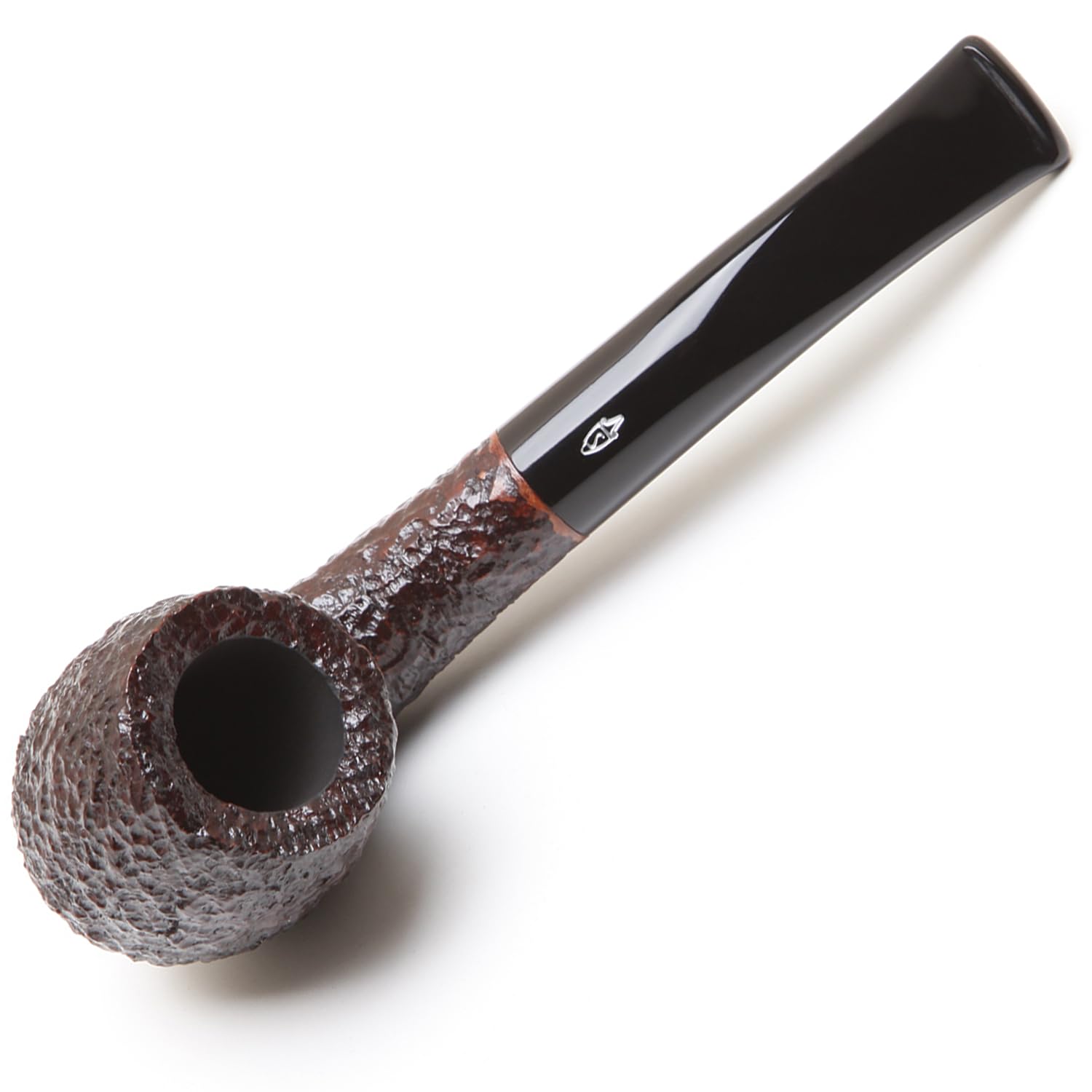 Savinelli One Kit - Handmade Italian Briar Wood Pipe with Blue Zipper Pouch, Pipe Cleaners & Czech Tool | 6mm Bent Billiard Rusticated Finish (601) | Perfect for Relaxing, Gifts & Tobacco Enthusiasts