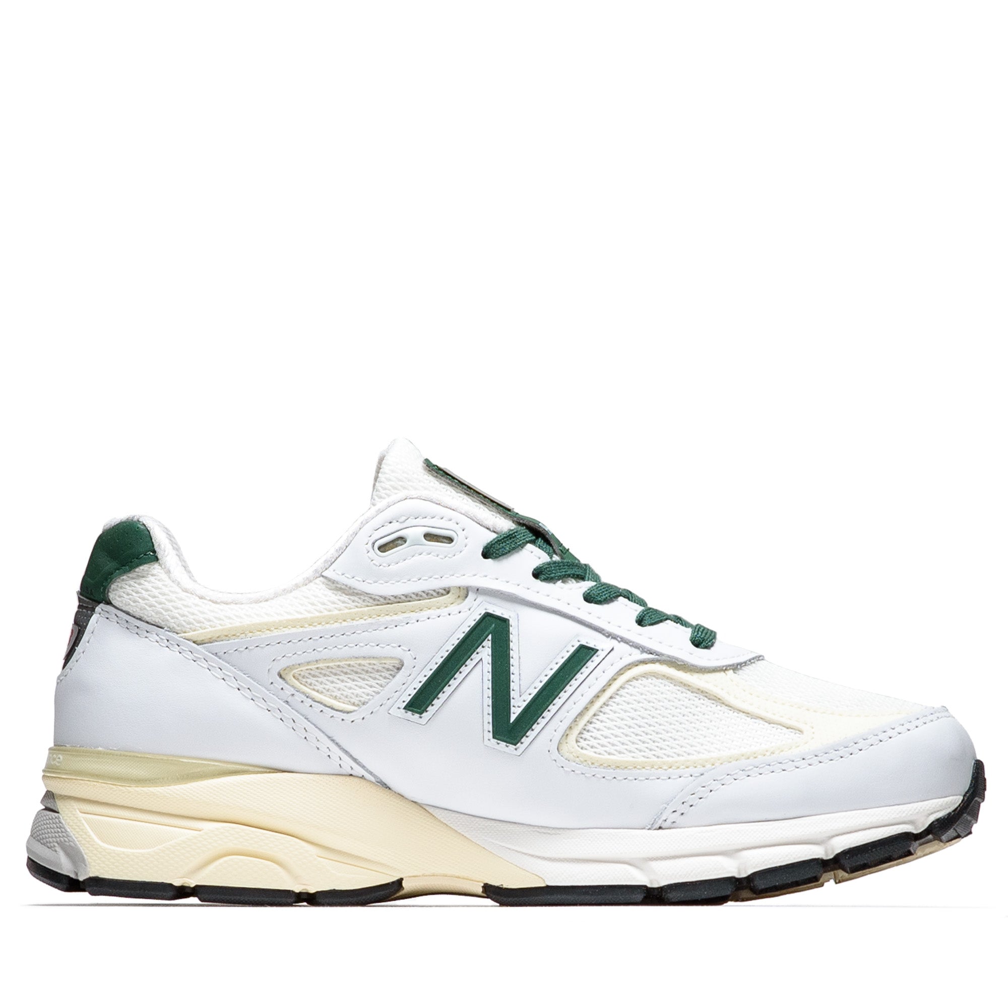 New Balance 990v4 Running Shoes Made in USA - White/Forest Green - Premium Comfort for Men & Women - Perfect for Jogging, Gym & Casual Wear