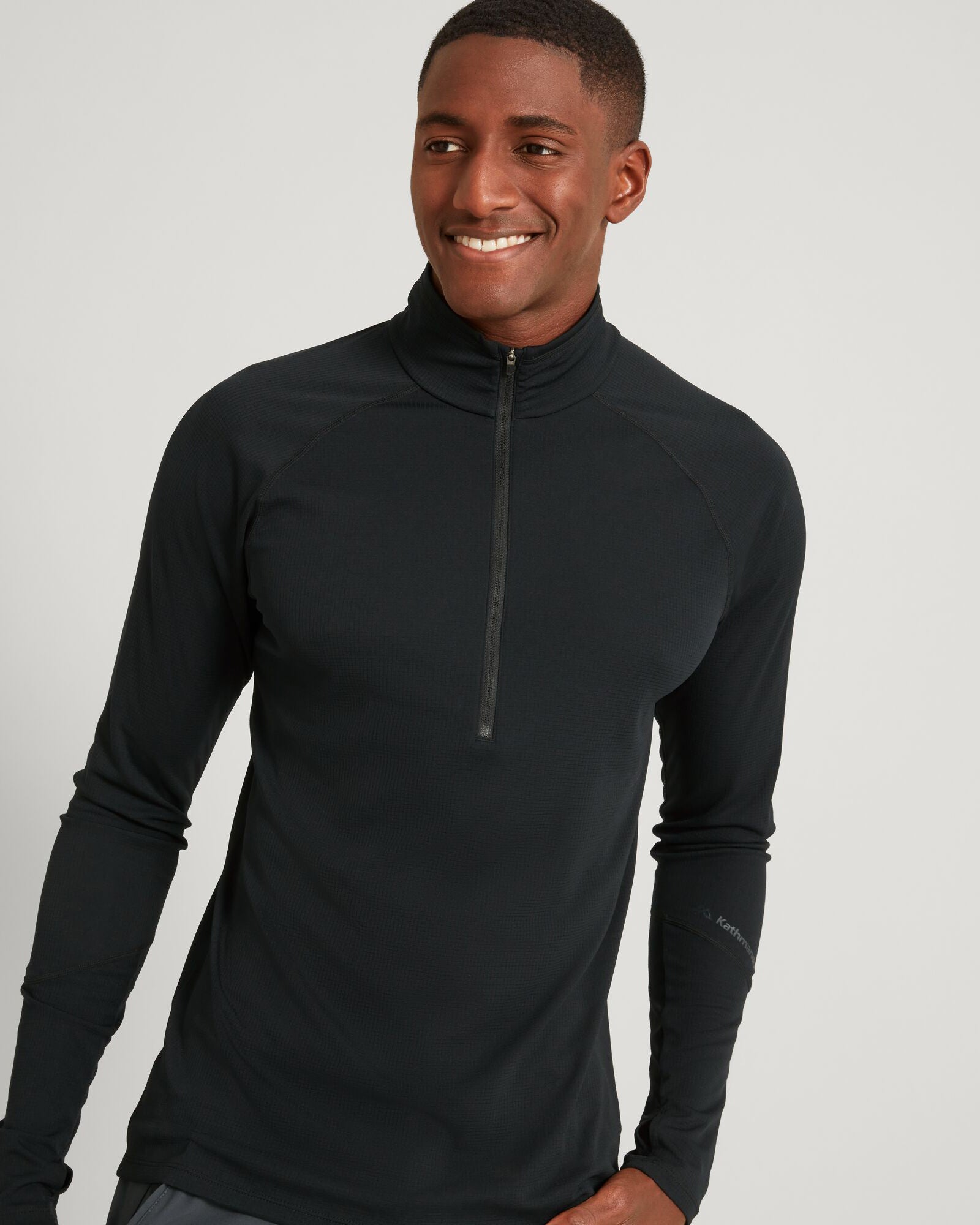 KMDAction Men's Long Sleeve Quarter Zip Pullover Shirt - Black - Perfect for Outdoor Hiking, Golf & Casual Wear