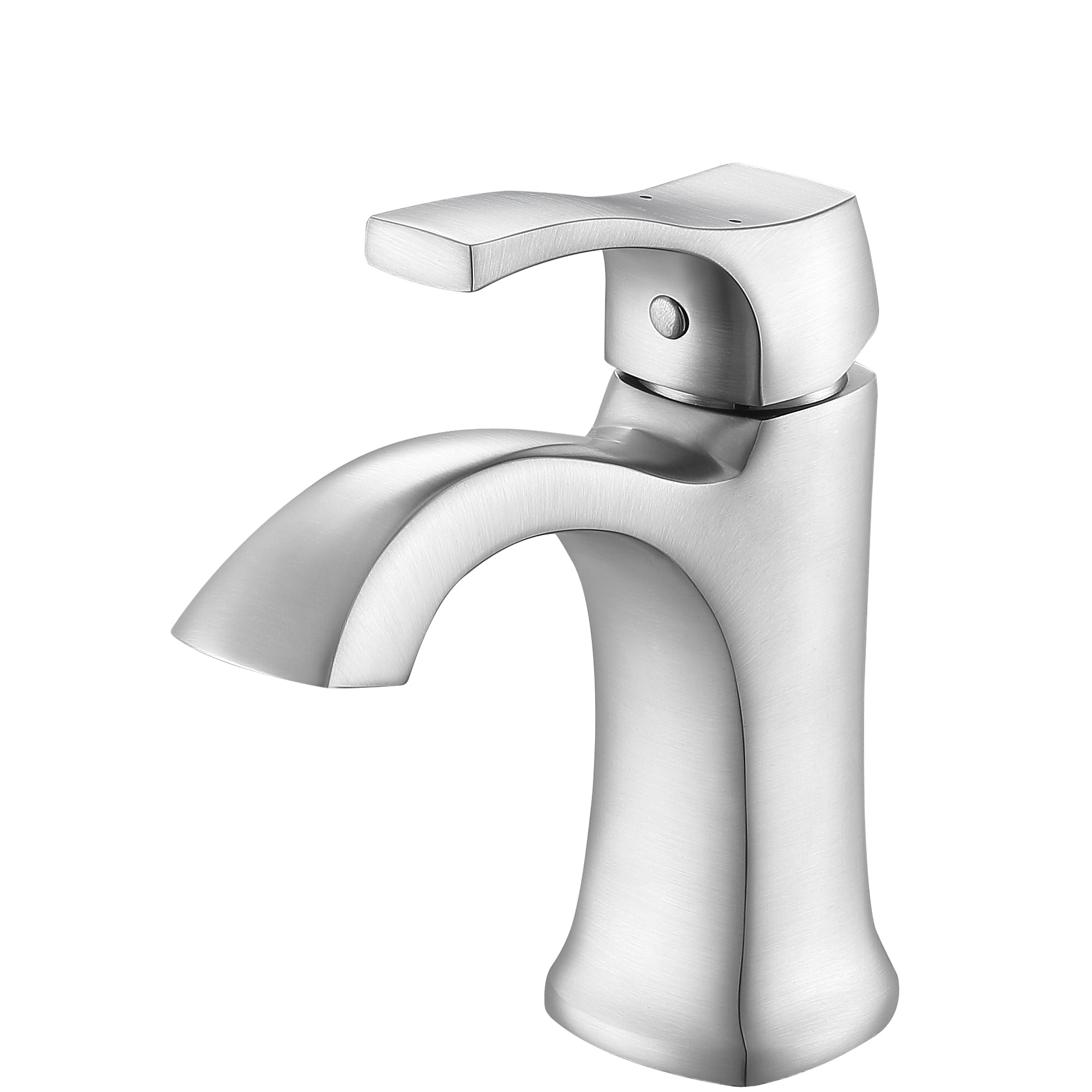 Ancona Morgan Single Lever 1 Hole Bathroom Faucet - Stainless Steel Finish - Modern Waterfall Spout Design for Bathroom Sink Vanity and Powder Room