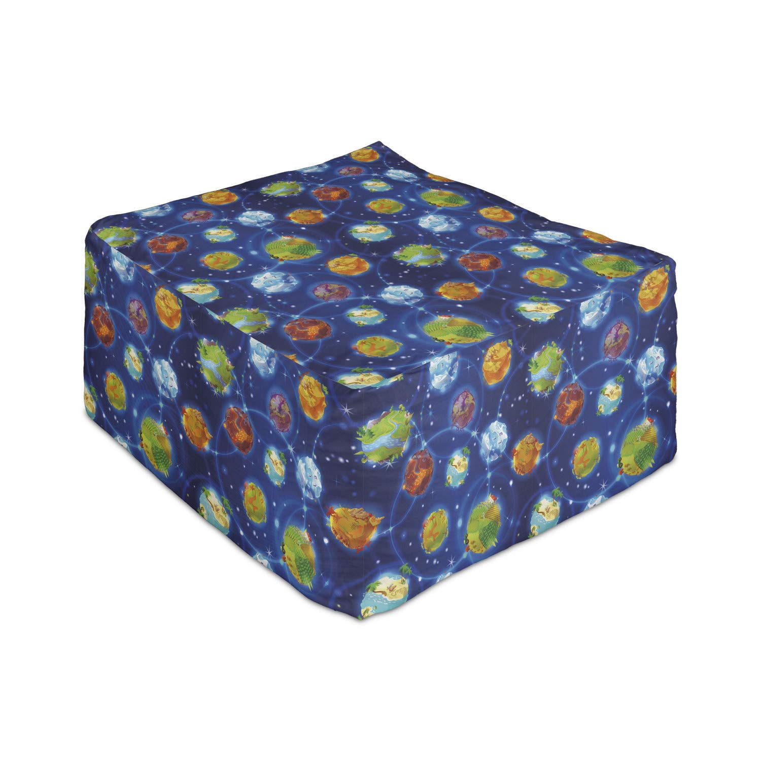 Ambesonne Space Themed Rectangle Pouf Ottoman - 25
