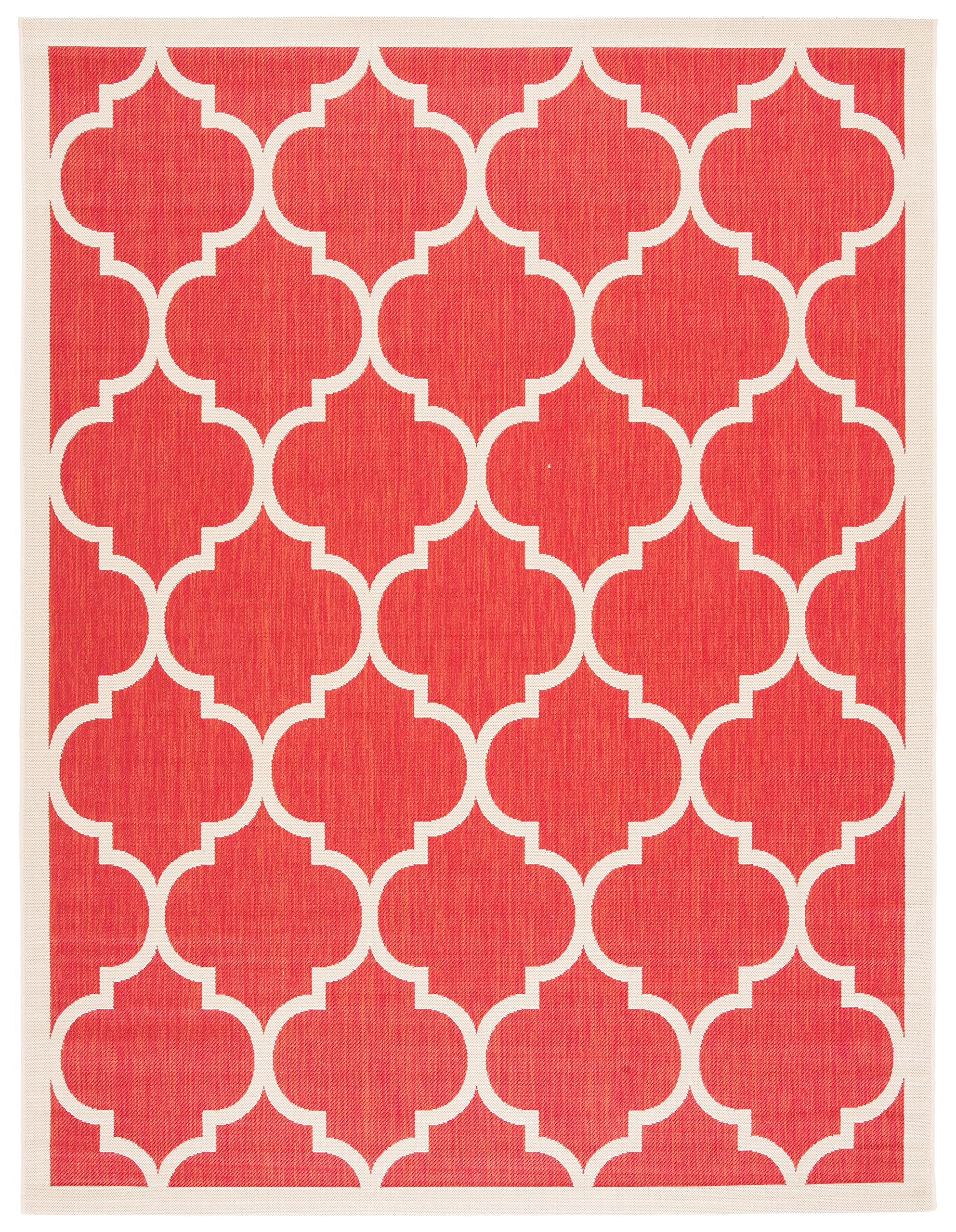 SAFAVIEH Courtyard Collection 8' x 11' Red & Bone Trellis Design Area Rug - Non-Shedding, Easy Care, Washable Indoor/Outdoor Rug - Perfect for Living Room, Bedroom, Patio, Backyard & Mudroom (CY6914-248)
