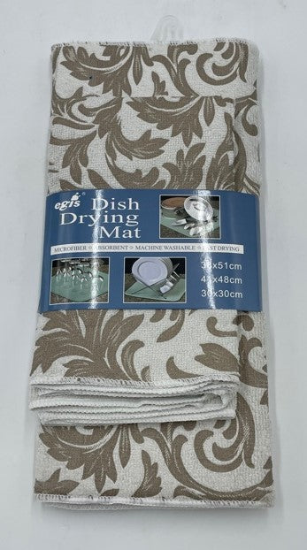 3-Piece Dish Drying Mat Set - Super Absorbent Kitchen Counter Drying Rack for Plates, Cups & Utensils - Perfect for Small Spaces, RV, Dorm & Apartment Use
