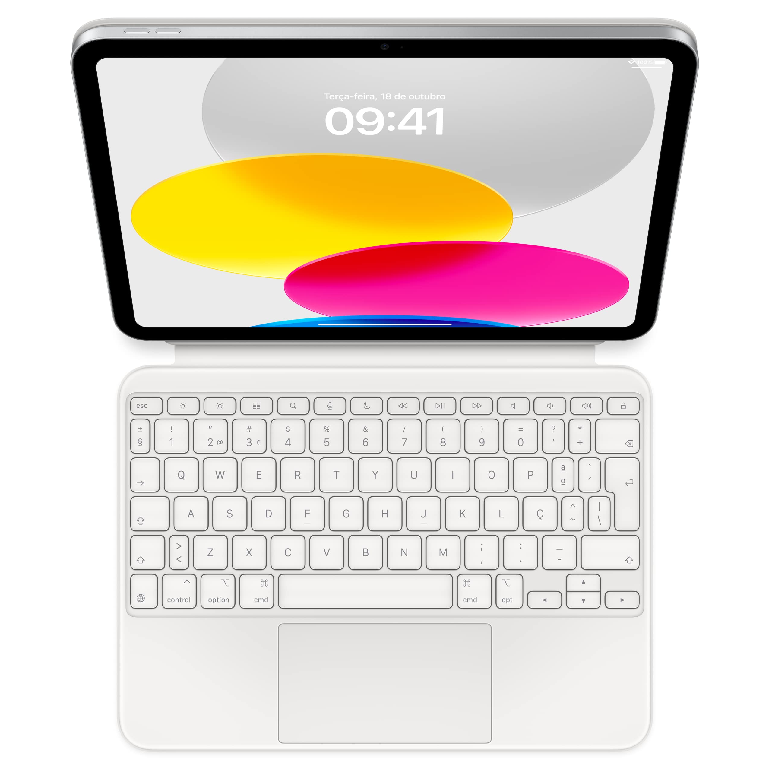 Apple Magic Keyboard Folio for iPad 10th Gen - Detachable Magnetic Keyboard Case with Built-in Trackpad (Portuguese Layout, White) - Perfect for Work, Travel & Creative Projects